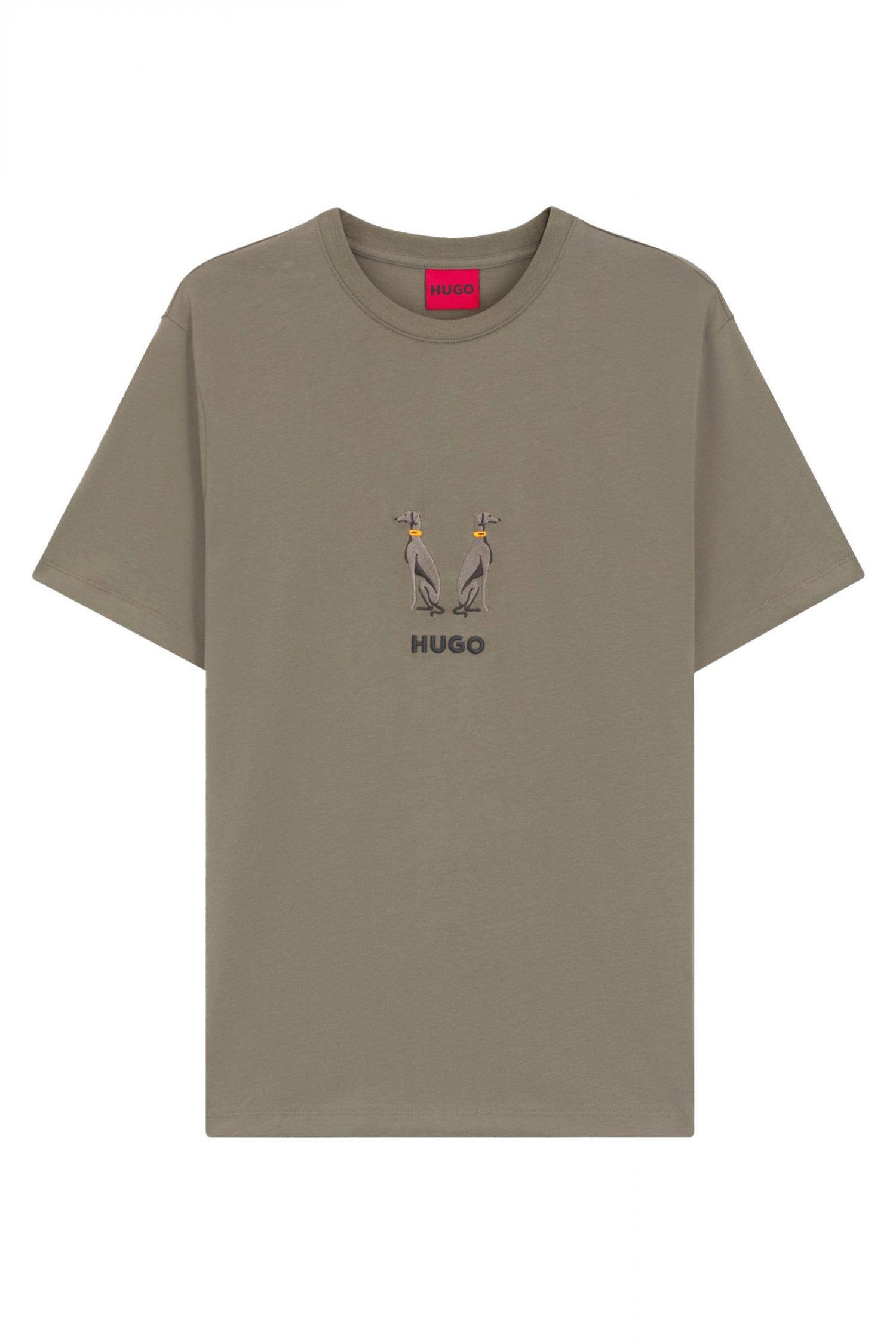 HUGO T-SHIRT DUGOLINI LOGO ΧΑΚΙ