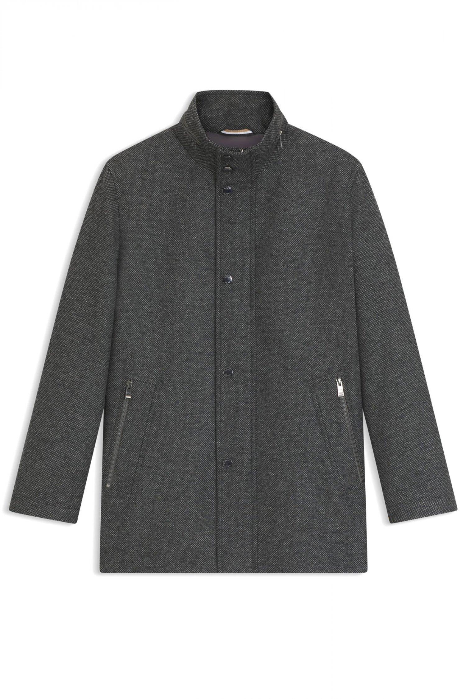 BOSS ΠΑΛΤΟ ΜΙΚΡΟΣΧΕΔΙΟ REGULAR FIT H-CAMRON-234 ΓΚΡΙ