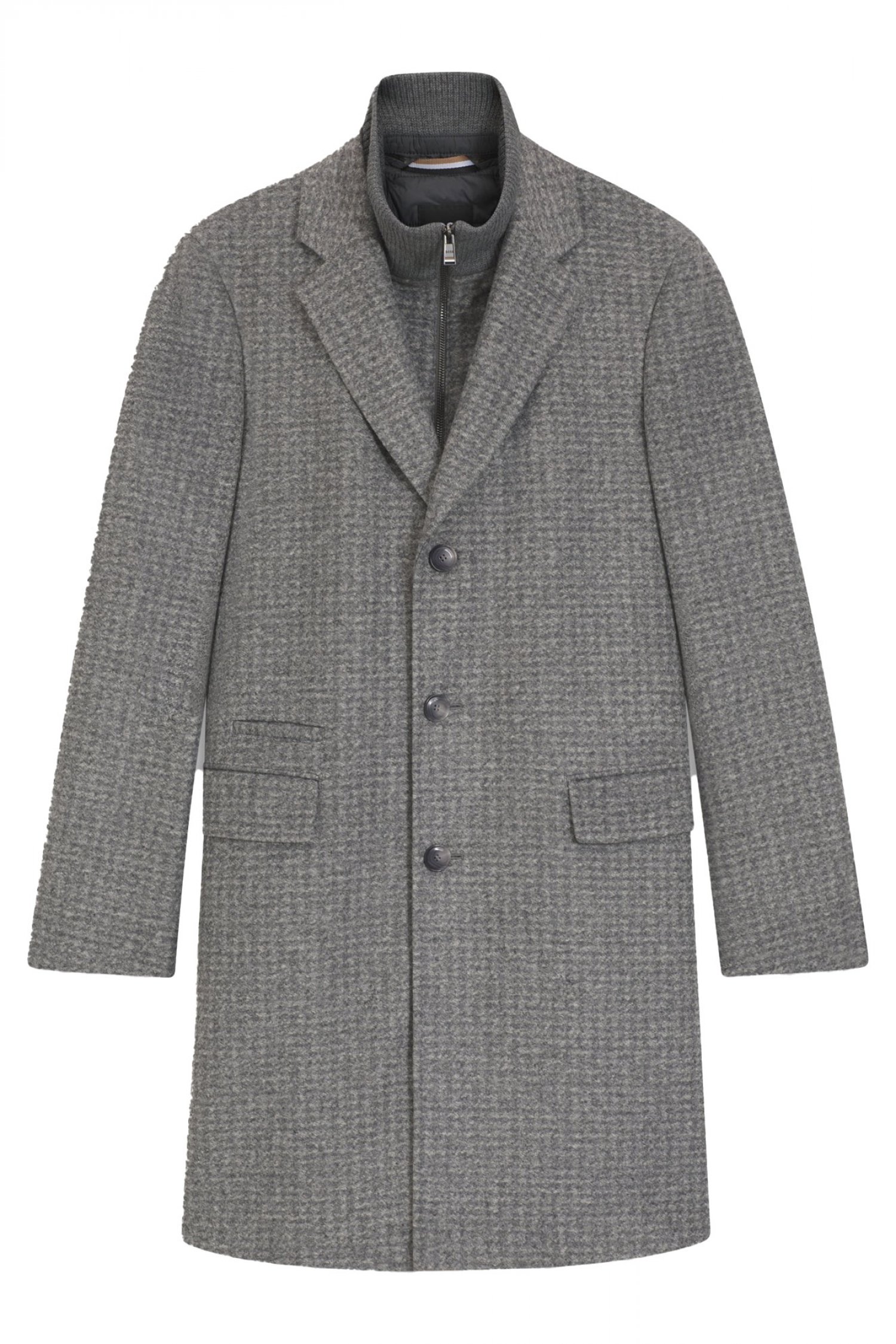 BOSS ΠΑΛΤΟ ΑΠΟΣΠΩΜΕΝΟΣ ΘΩΡΑΚΑΣ H-HYDE-J-BIB-PAD-254 ΓΚΡΙ