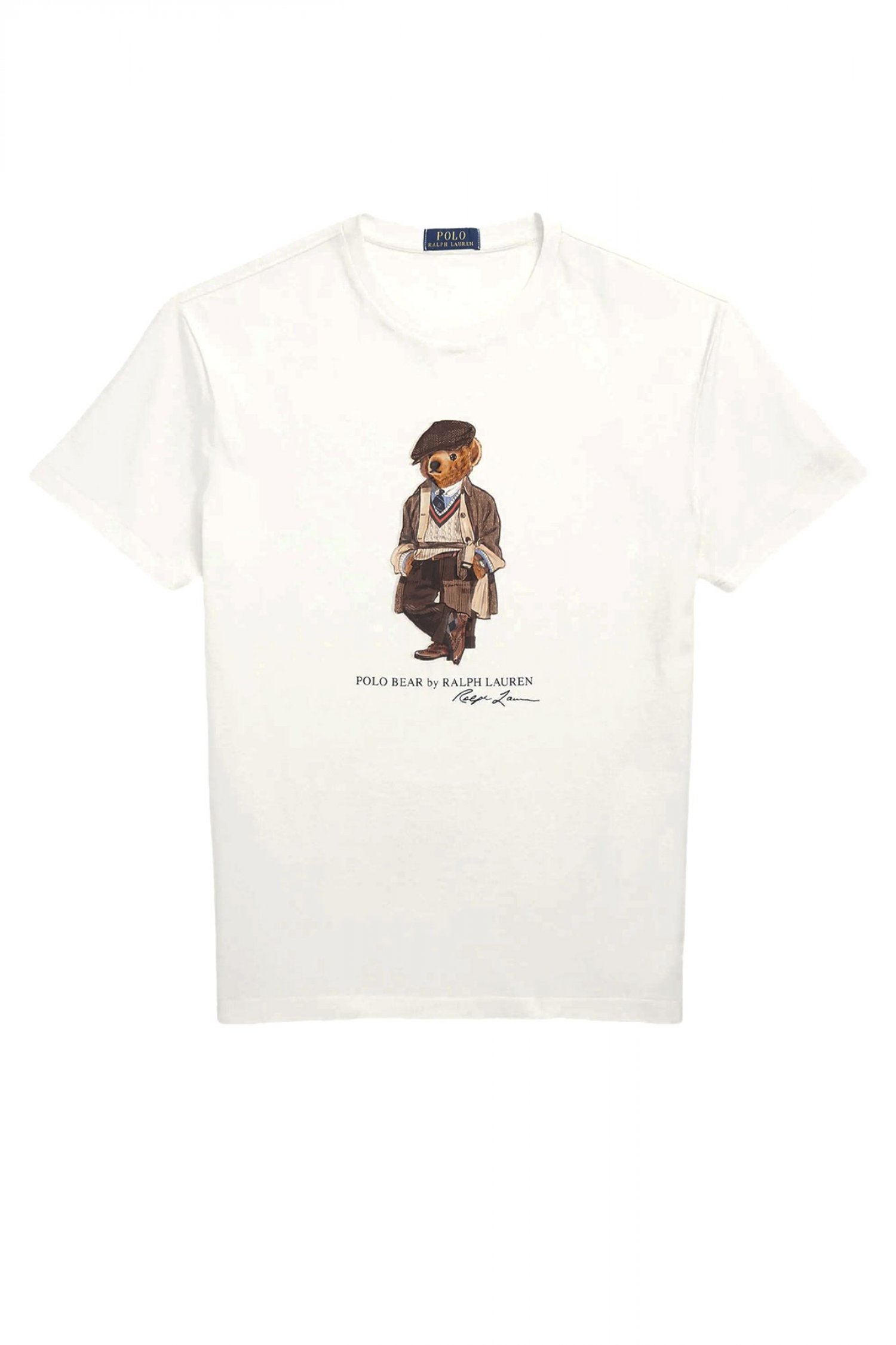 RALPH LAUREN T-SHIRT CUSTOM SLIM FIT BEAR ΛΕΥΚΟ