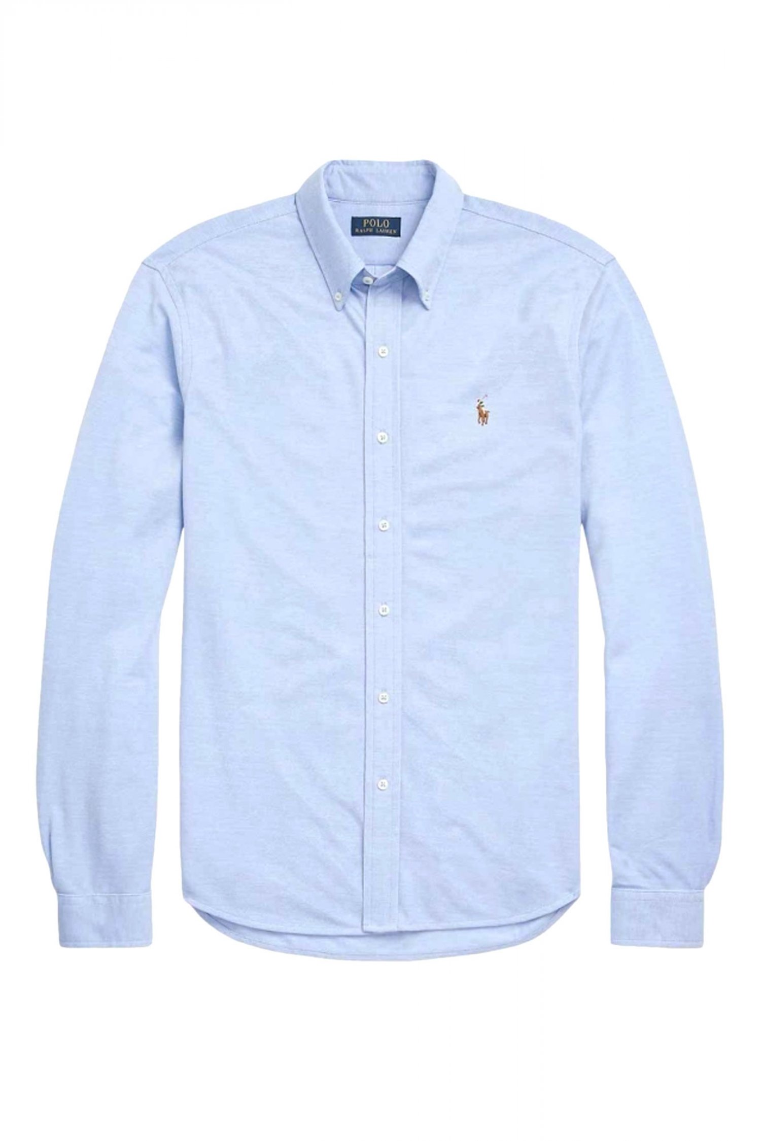 RALPH LAUREN ΠΟΥΚΑΜΙΣΟ BUTTON DOWN CUSTOM FIT LOGO ΣΙΕΛ