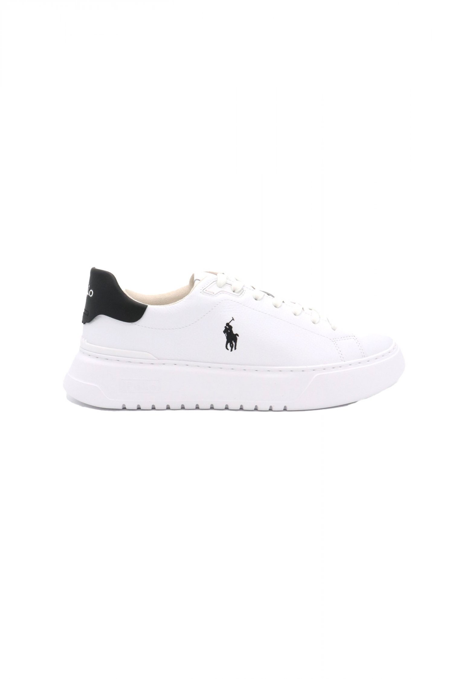RALPH LAUREN ΠΑΠΟΥΤΣΙΑ SNEAKERS COURT-SK-LTL ΛΕΥΚΟ-ΜΑΥΡΟ