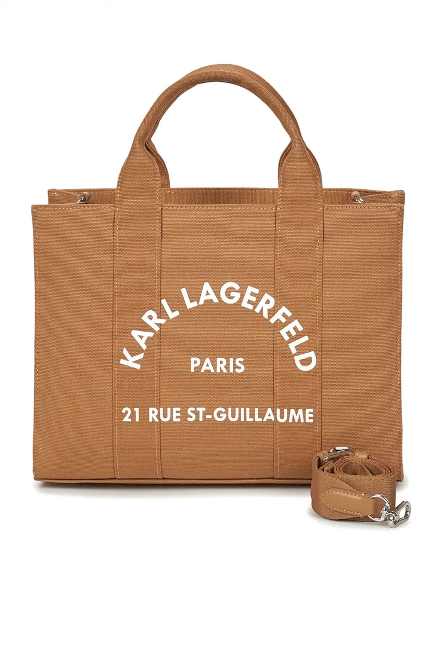 KARL LAGERFELD ΤΣΑΝΤΑ ΧΕΙΡΟΣ/CROSS ΚΑΜΒΑΣ BODY SQUARE MEDIUM TOTE LOGO ΚΑΜΗΛΟ