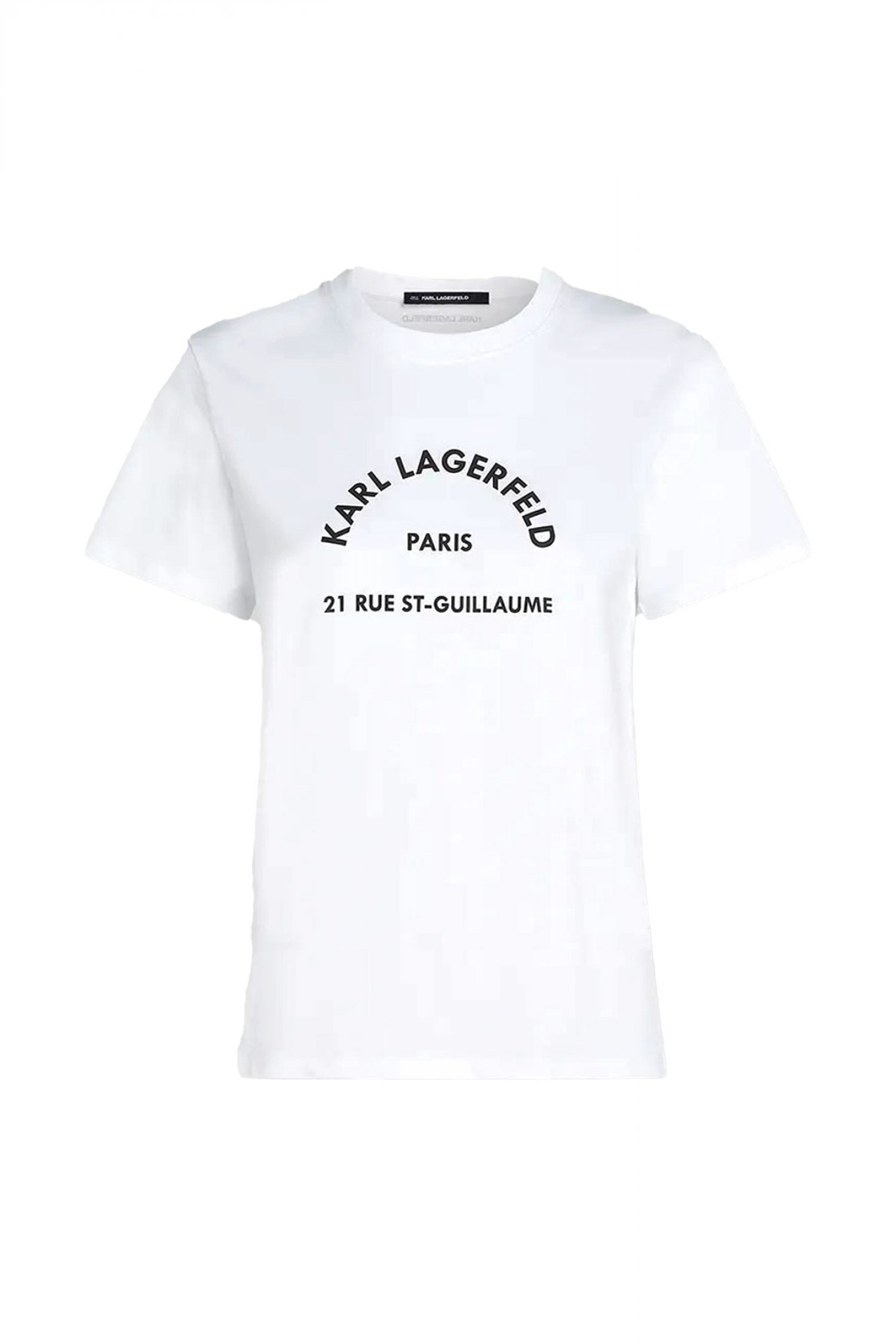 KARL LAGERFELD T-SHIRT CREW NECK REGULAR FIT LOGO ΛΕΥΚΟ