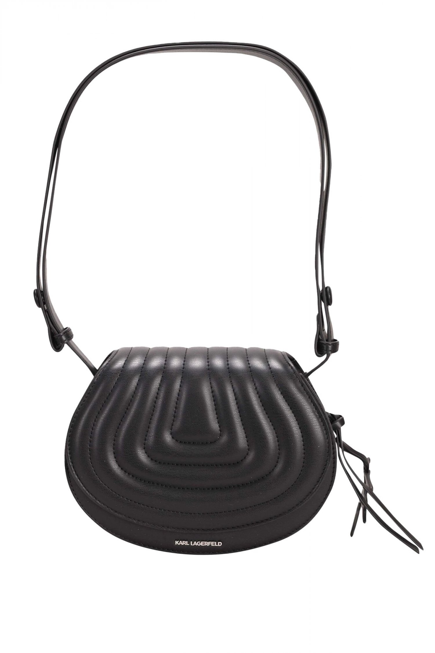 KARL LAGERFELD ΤΣΑΝΤΑ ΩΜΟΥ/CROSSBODY WELLEN SADDLE CB ΜΑΥΡΟ