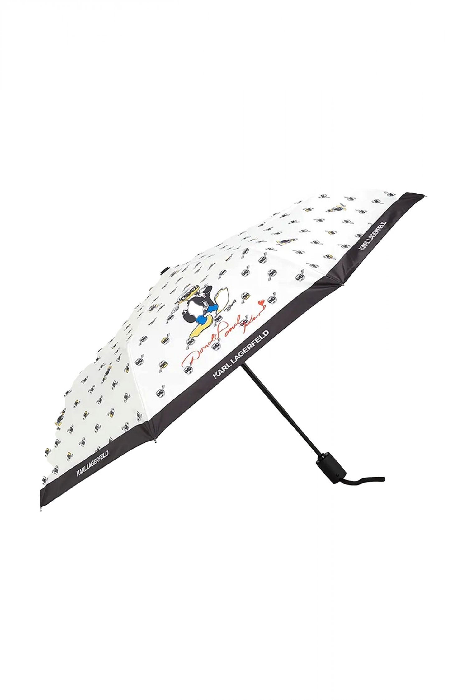 KARL LAGERFELD ΟΜΠΡΕΛΑ KL X DISNEY UMBRELLA LOGO ΕΚΡΟΥ-ΜΑΥΡΟ