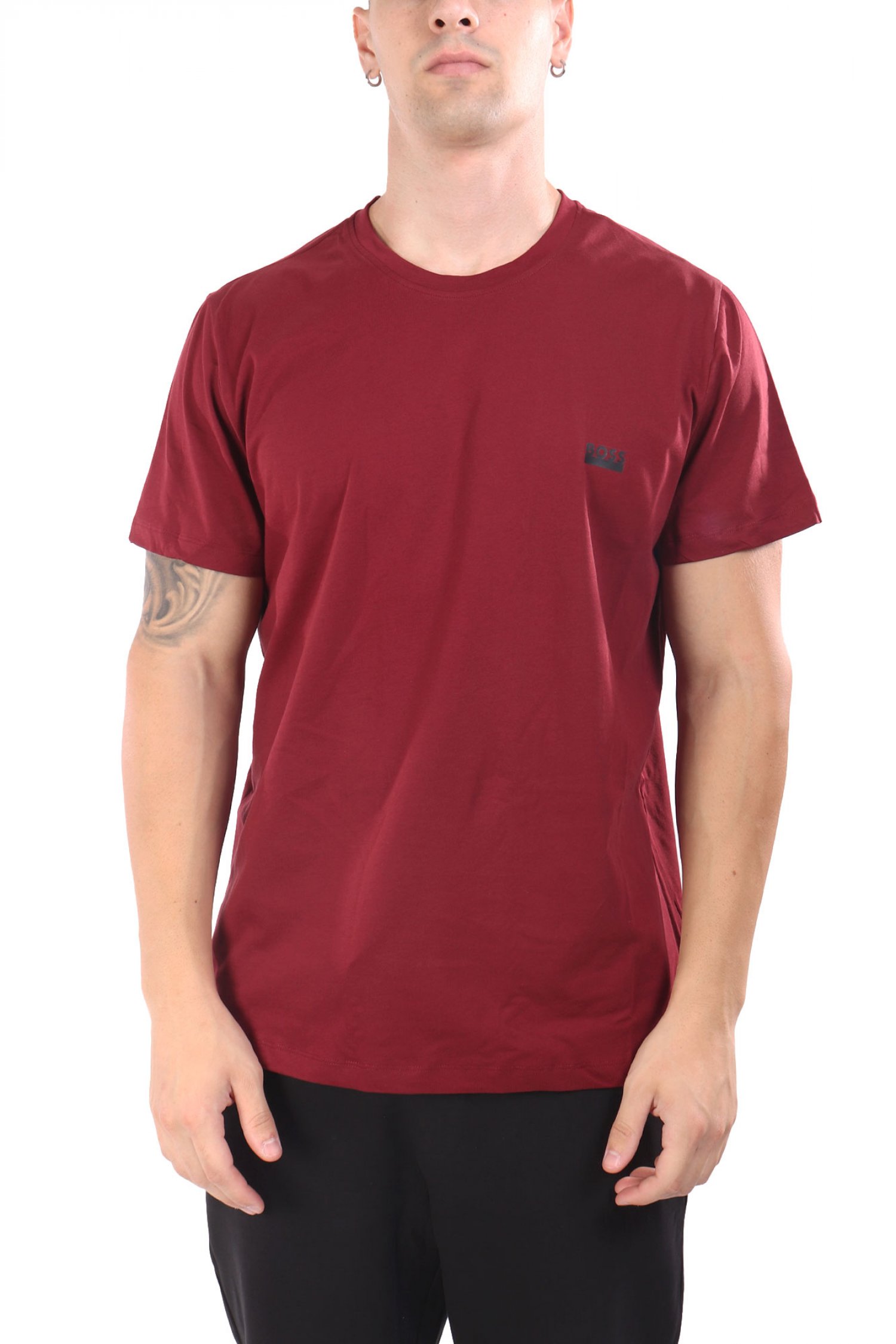 BOSS ΕΣΩΡΟΥΧΟ T-SHIRT RN 365 CREW NECK ΜΠΟΡΝΤΩ