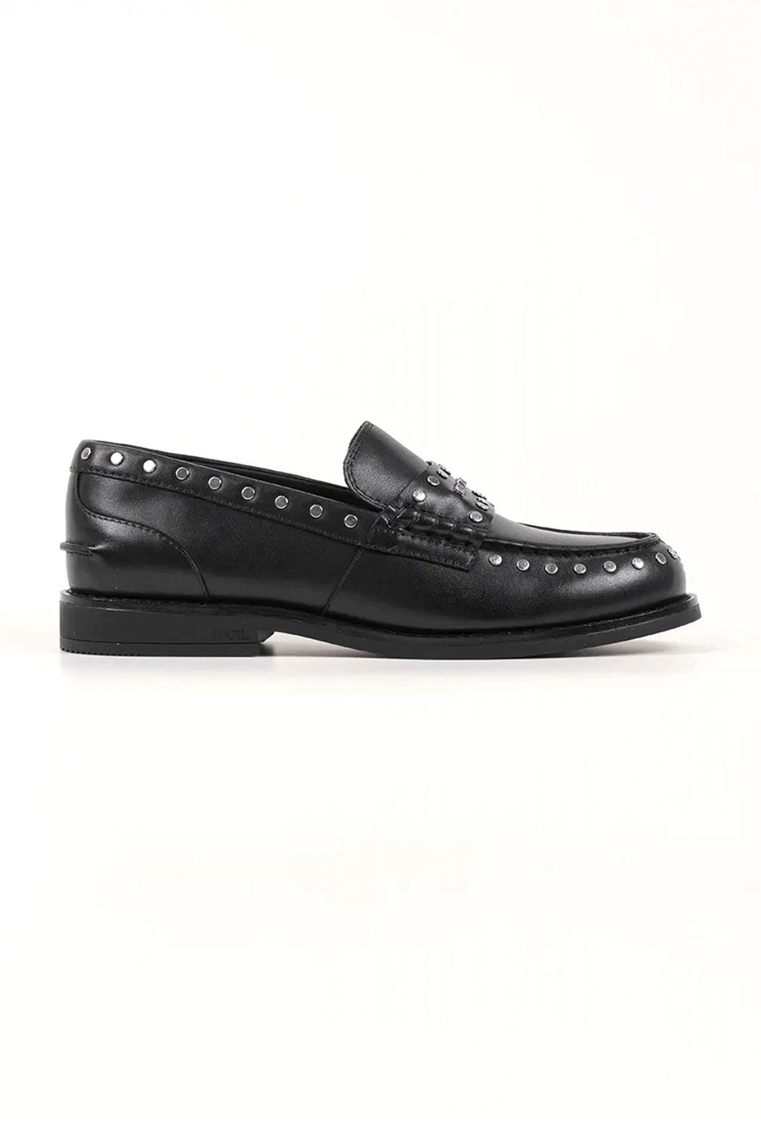 KARL LAGERFELD ΠΑΠΟΥΤΣΙΑ ΜΟΚΑΣΙΝΙΑ MIA STUDS LOAFER ΤΡΟΥΚΣ ΜΕΤΑΛΛΙΚΟ LOGO MAYΡΟ