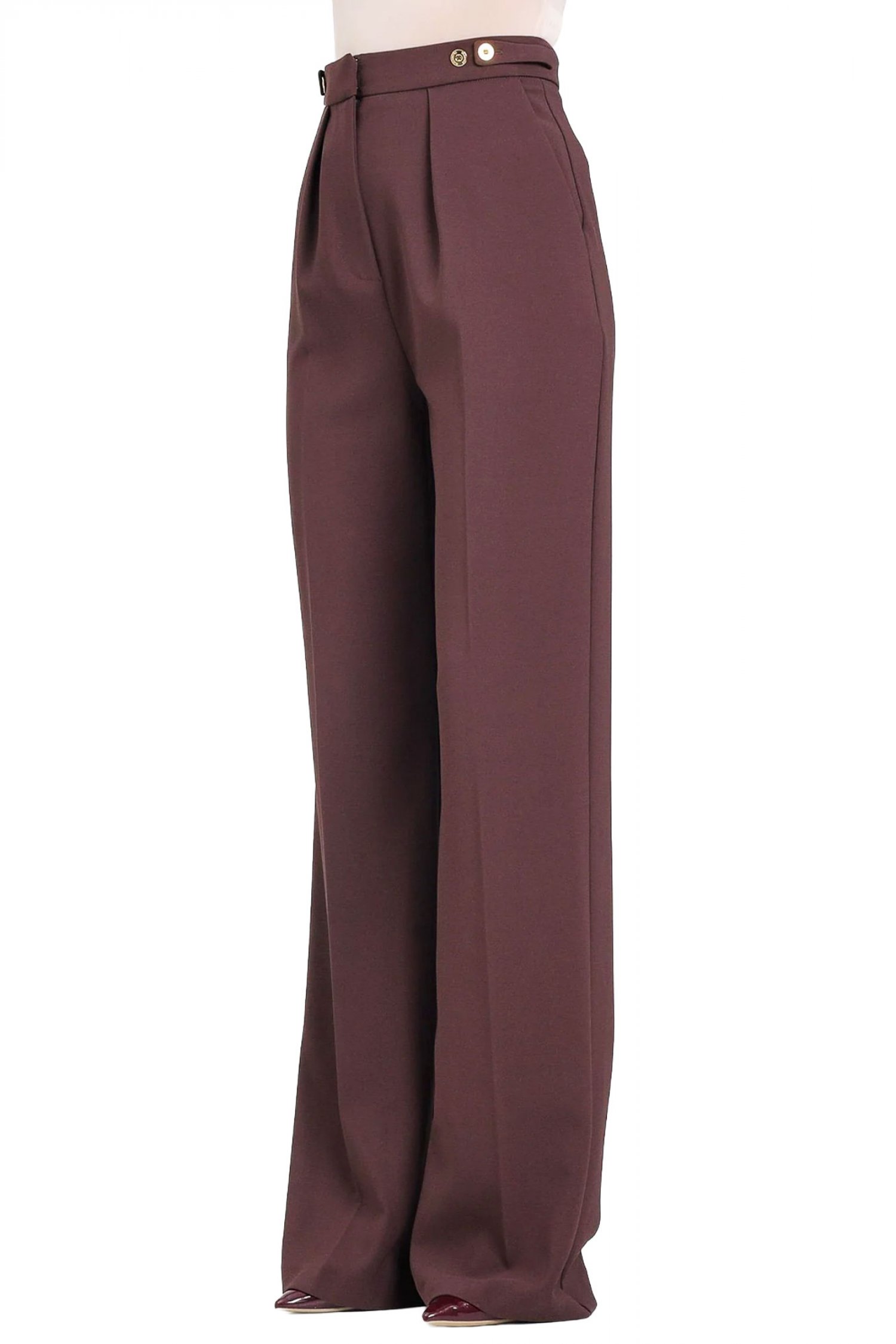 ELISABETTA FRANCHI ΠΑΝΤΕΛΟΝΙ ΠΙΕΤΑ ΧΡΥΣΕΣ ΛΕΠΤΟΜΕΡΕΙΕΣ REGULAR FIT ΒΟΥΡΓΟΥΝΔΙ