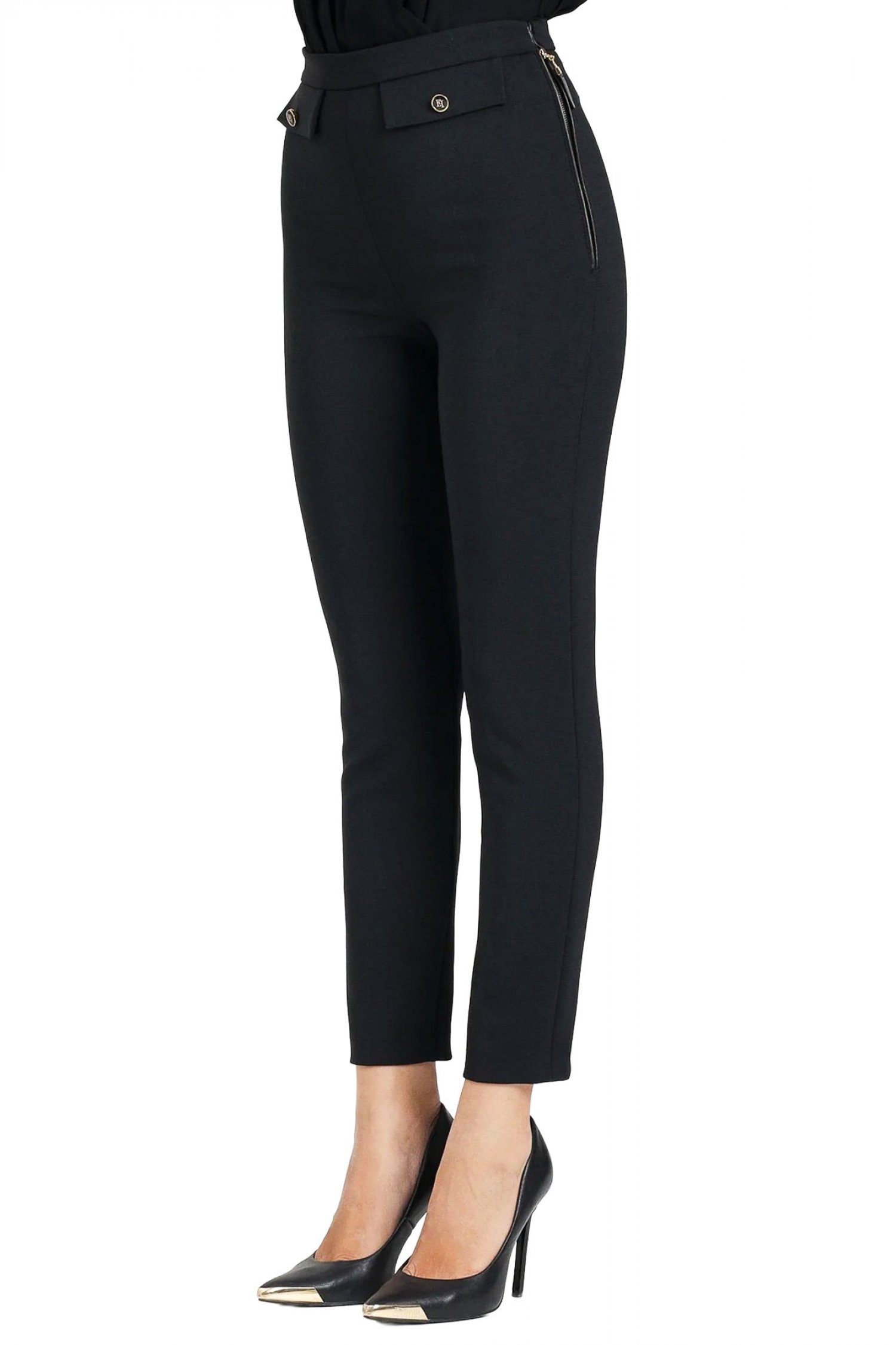 ELISABETTA FRANCHI ΠΑΝΤΕΛΟΝΙ ΦΕΡΜΟΥΑΡ ΠΛΑΙ ΜΑΥΡΟ