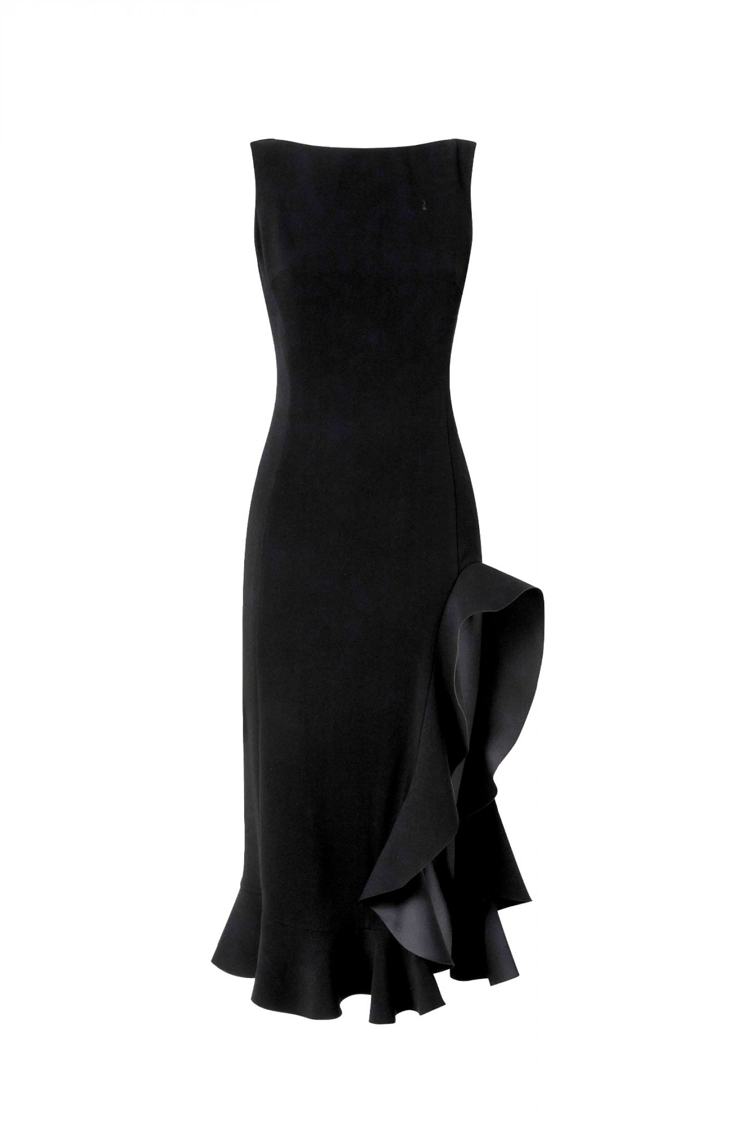 PINKO ΦΟΡΕΜΑ MIDI FLIPPER DRESS ΜΕ ΒΟΛΑΝ ΜΑΥΡΟ