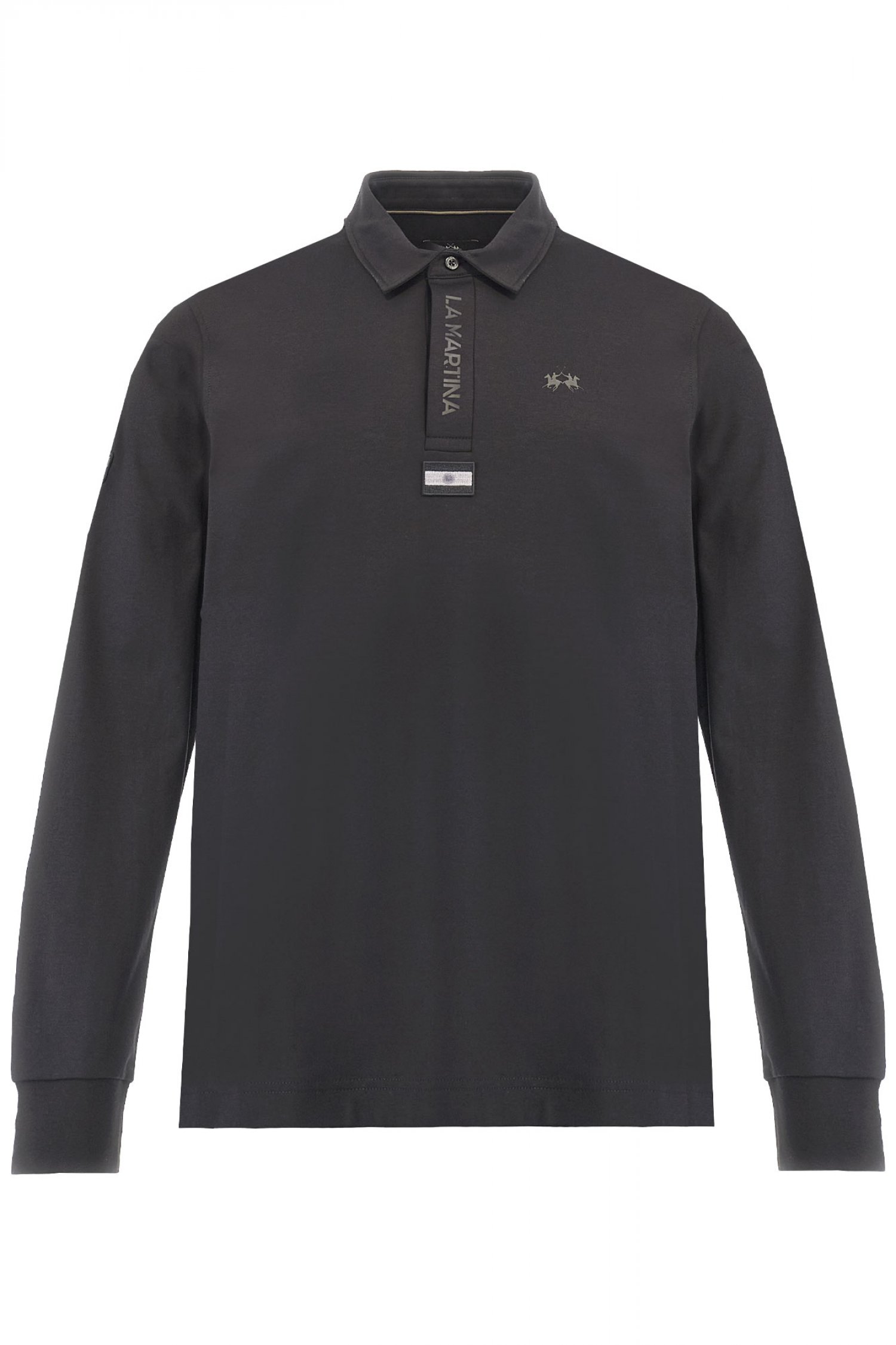 LA MARTINA POLO SILKY FINISH LOGO ΜΑΥΡΟ