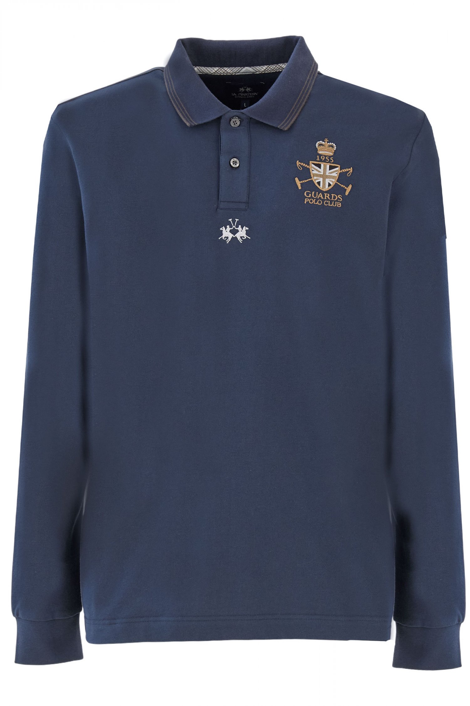 LA MARTINA POLO PIQUET STRETCH LOGO ΜΠΛΕ