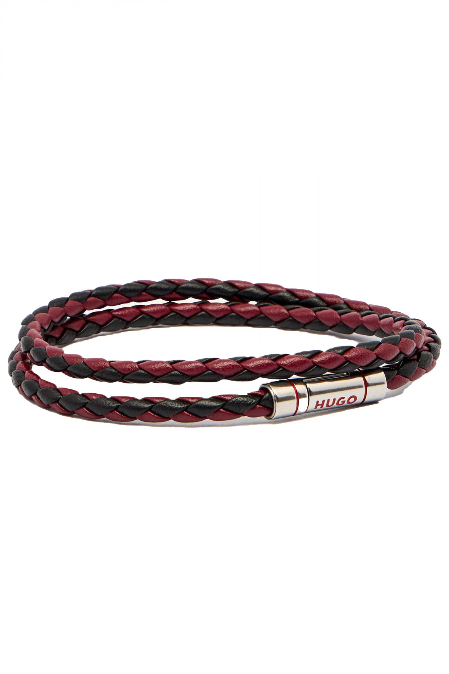 HUGO ΒΡΑΧΙΟΛΙ E-DOUBLEBRAID2-BRA ΜΑΥΡΟ-ΜΠΟΡΝΤΩ