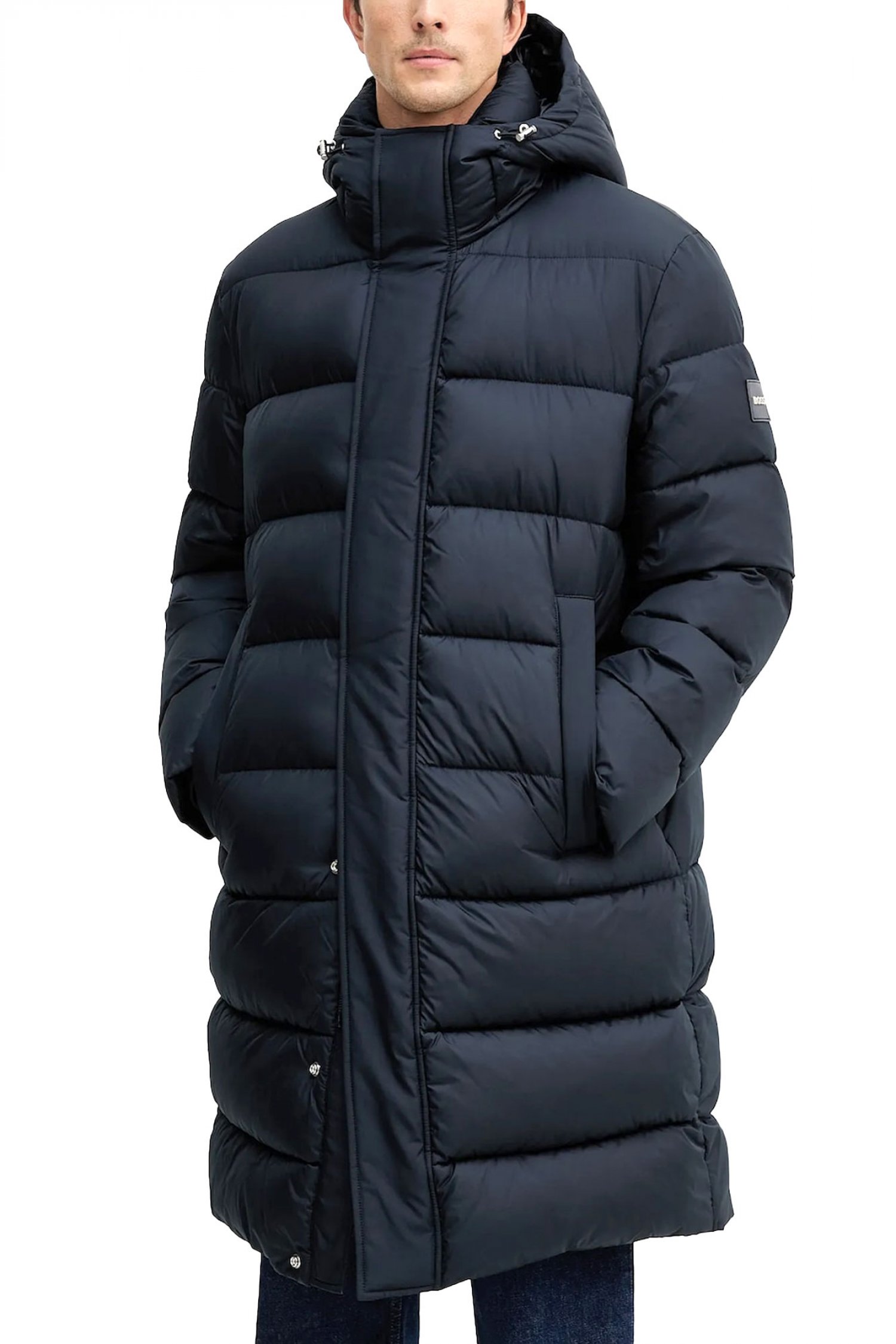 BOSS ΜΠΟΥΦΑΝ PUFFER H-CENUTO HOODIE ΜΠΛΕ