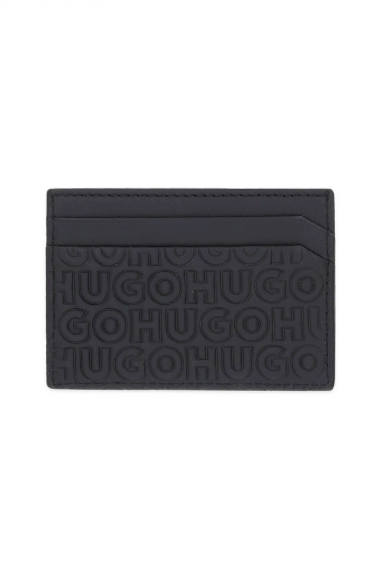 HUGO ΠΟΡΤΟΦΟΛΙ ETHON HI M_CARDCASE ALL OVER LOGO ΜΑΥΡΟ