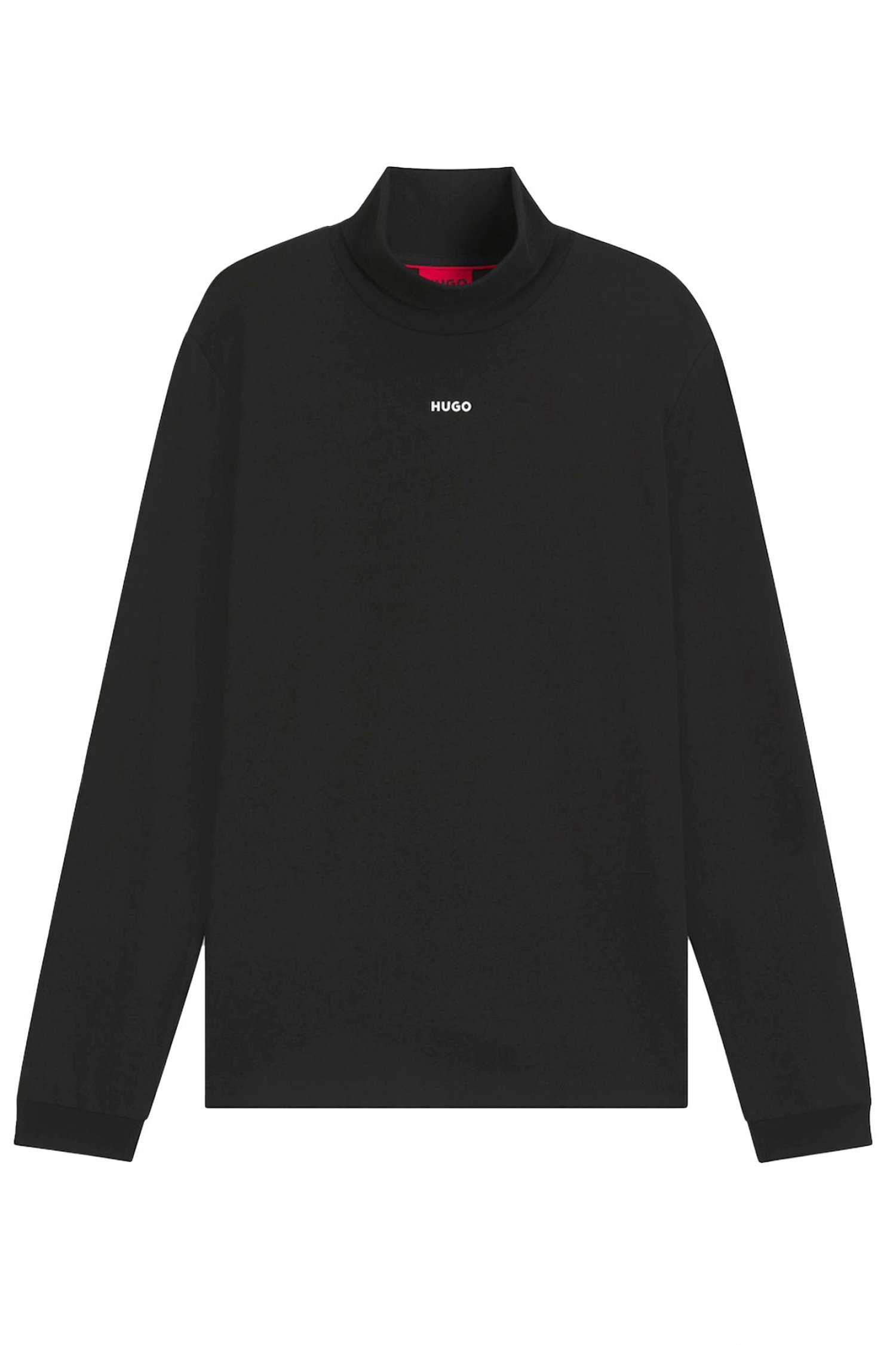 HUGO T-SHIRT ROLLNECK DAPOROLLO LOGO ΜΑΥΡΟ