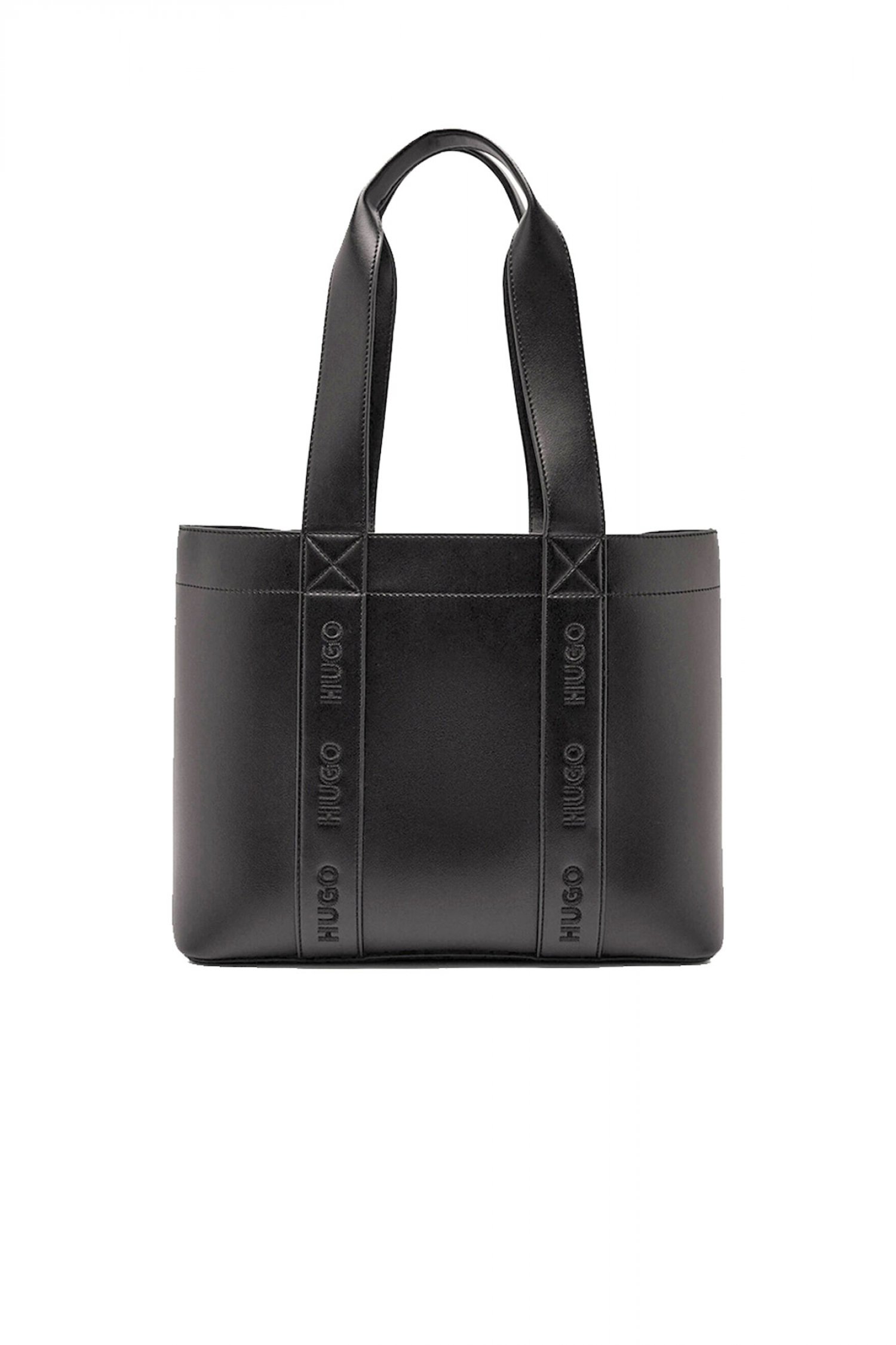 HUGO ΤΣΑΝΤΑ ΩΜΟΥ BECKY UP_TOTE MEDIUM LOGO ΜΑΥΡΟ