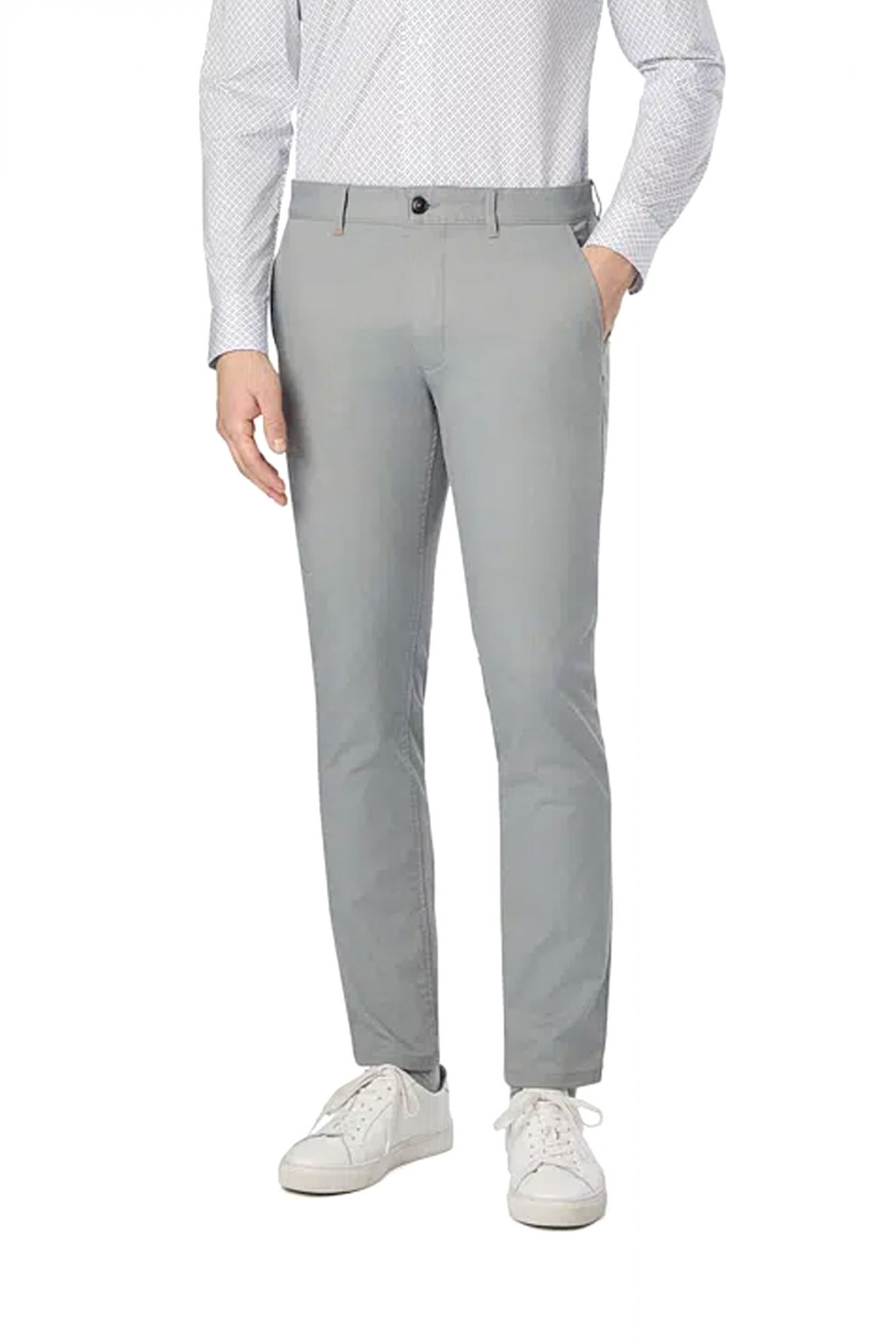 BOSS CASUAL ΠΑΝΤΕΛΟΝΙ CHINO ΜΙΚΡΟΣΧΕΔΙΟ SLIM FIT CHINO SLI ΓΚΡΙ