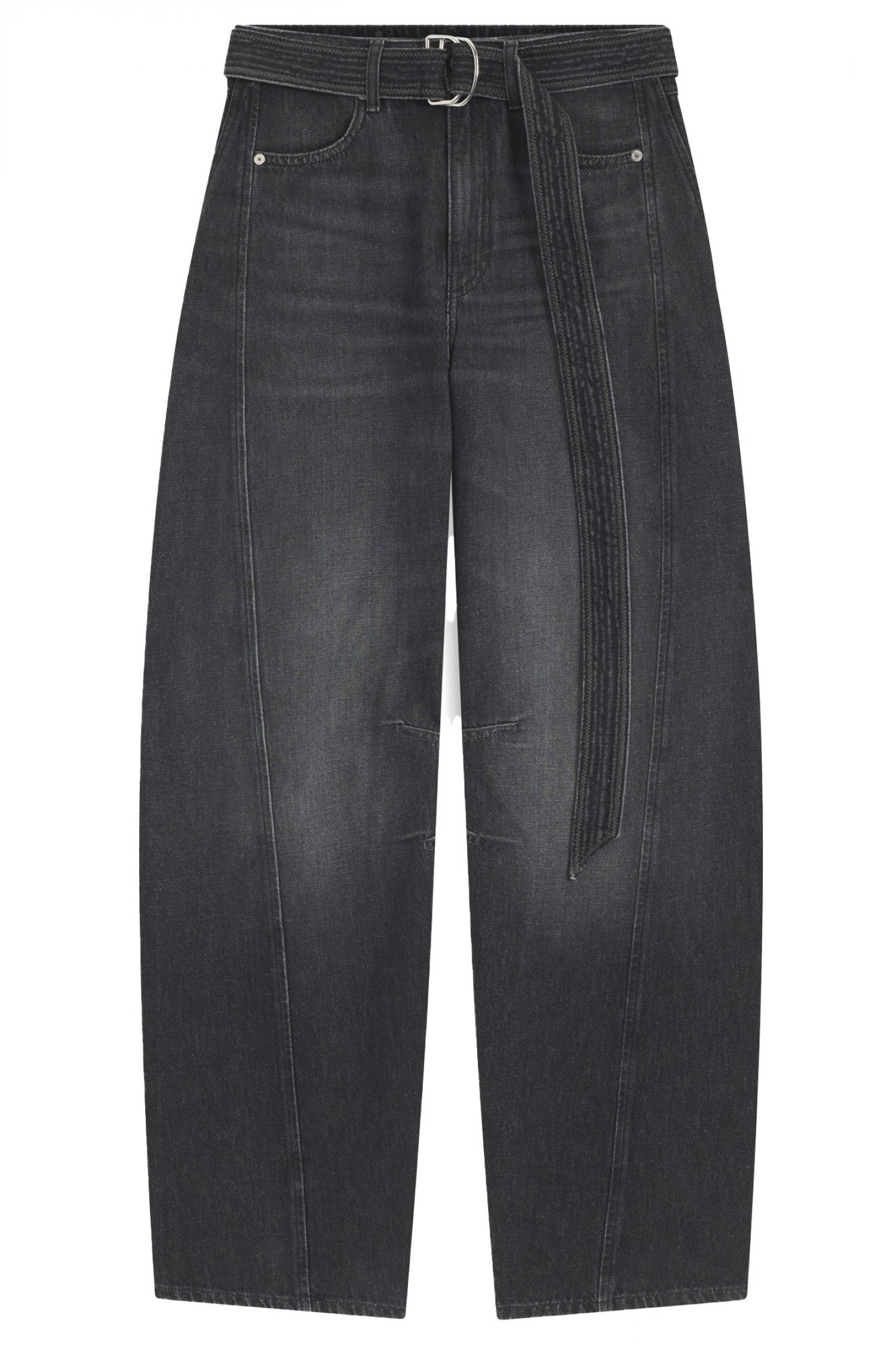 BOSS CASUAL ΠΑΝΤΕΛΟΝΙ JEANS C_BALOON HR BELT ΑΠΟΣΠΩΜΕΝΗ ΖΩΝΗ ΓΚΡΙ