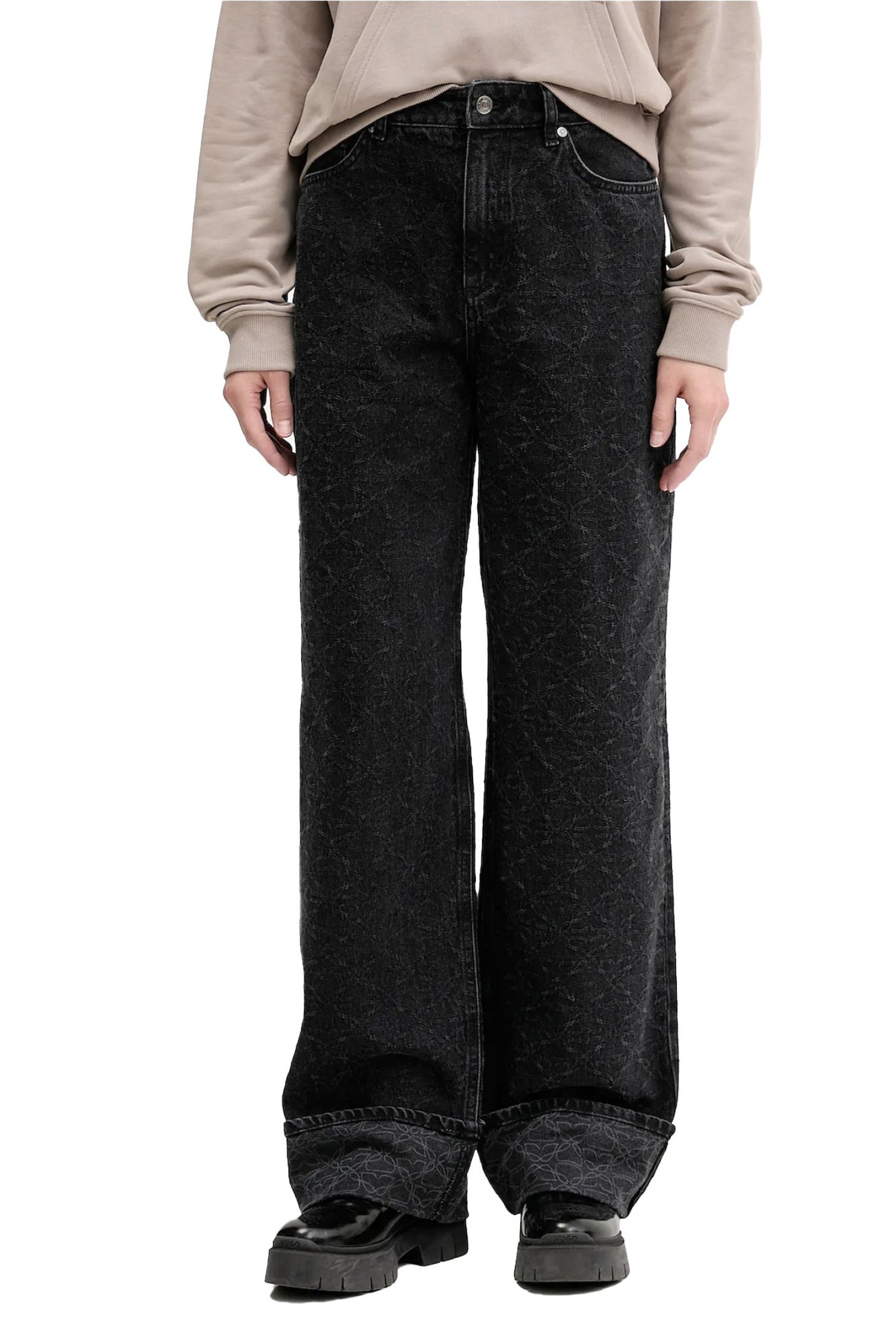 HUGO ΠΑΝΤΕΛΟΝΙ JEANS GEALENA_3 ΣΚΟΥΡΟ ΓΚΡΙ