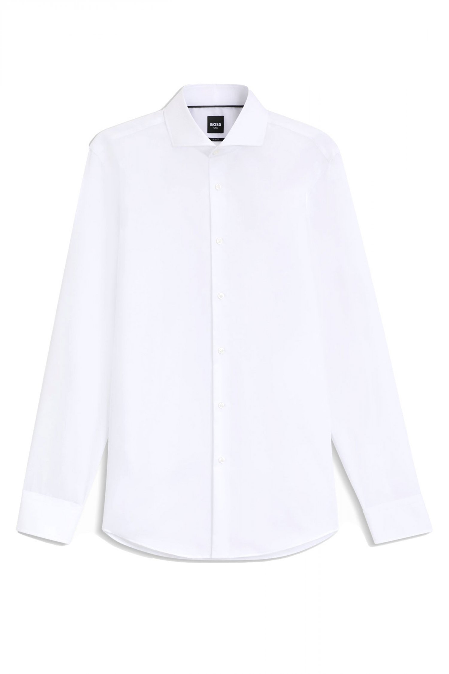 BOSS ONE ΠΟΥΚΑΜΙΣΟ ΜΙΚΡΟΣΧΕΔΙΟ SLIM FIT H-HANK-SPR-B1-C1-253 ΛΕΥΚΟ