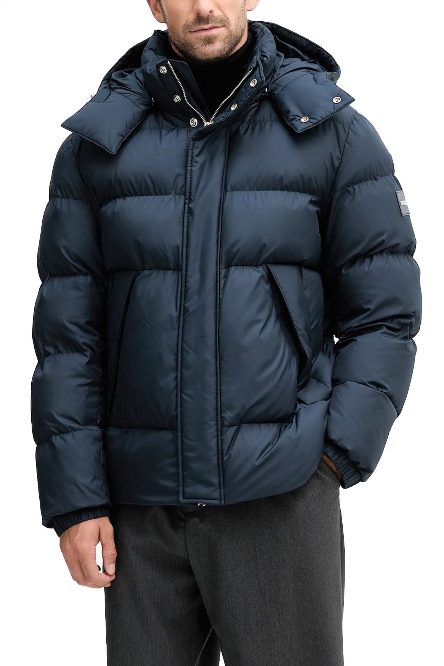 BOSS ΜΠΟΥΦΑΝ PUFFER ΑΠΟΣΠΩΜΕΝΗ ΚΟΥΚΟΥΛΑ H-COMBINIAN 5 ΜΠΛΕ