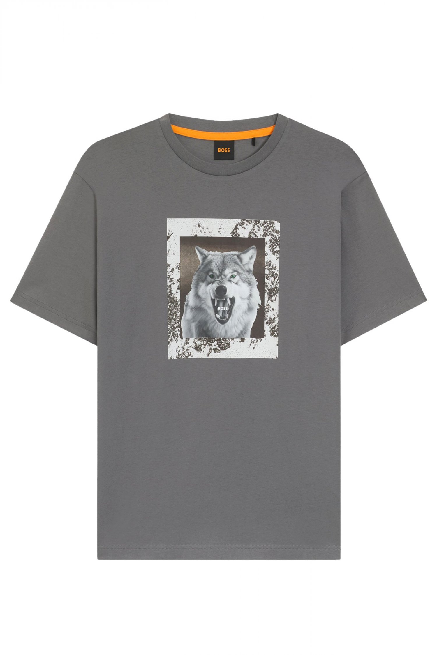 BOSS CASUAL T-SHIRT TE_LUPO ΓΚΡΙ