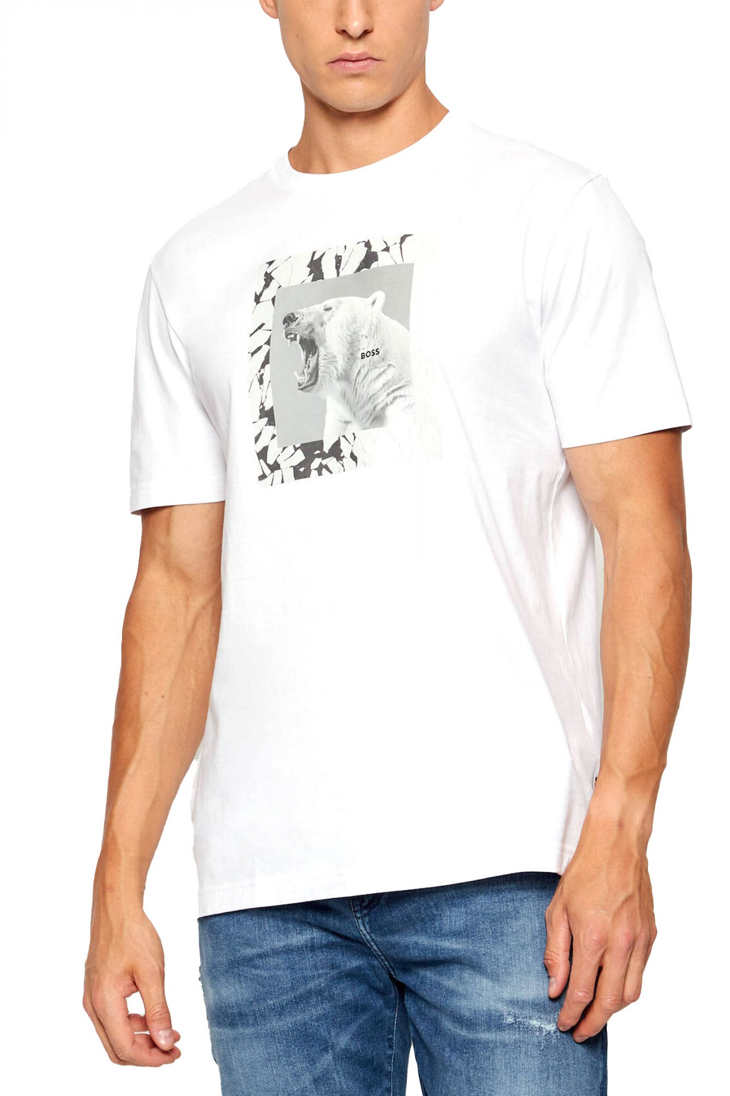 BOSS CASUAL T-SHIRT TE_LUPO ΛΕΥΚΟ