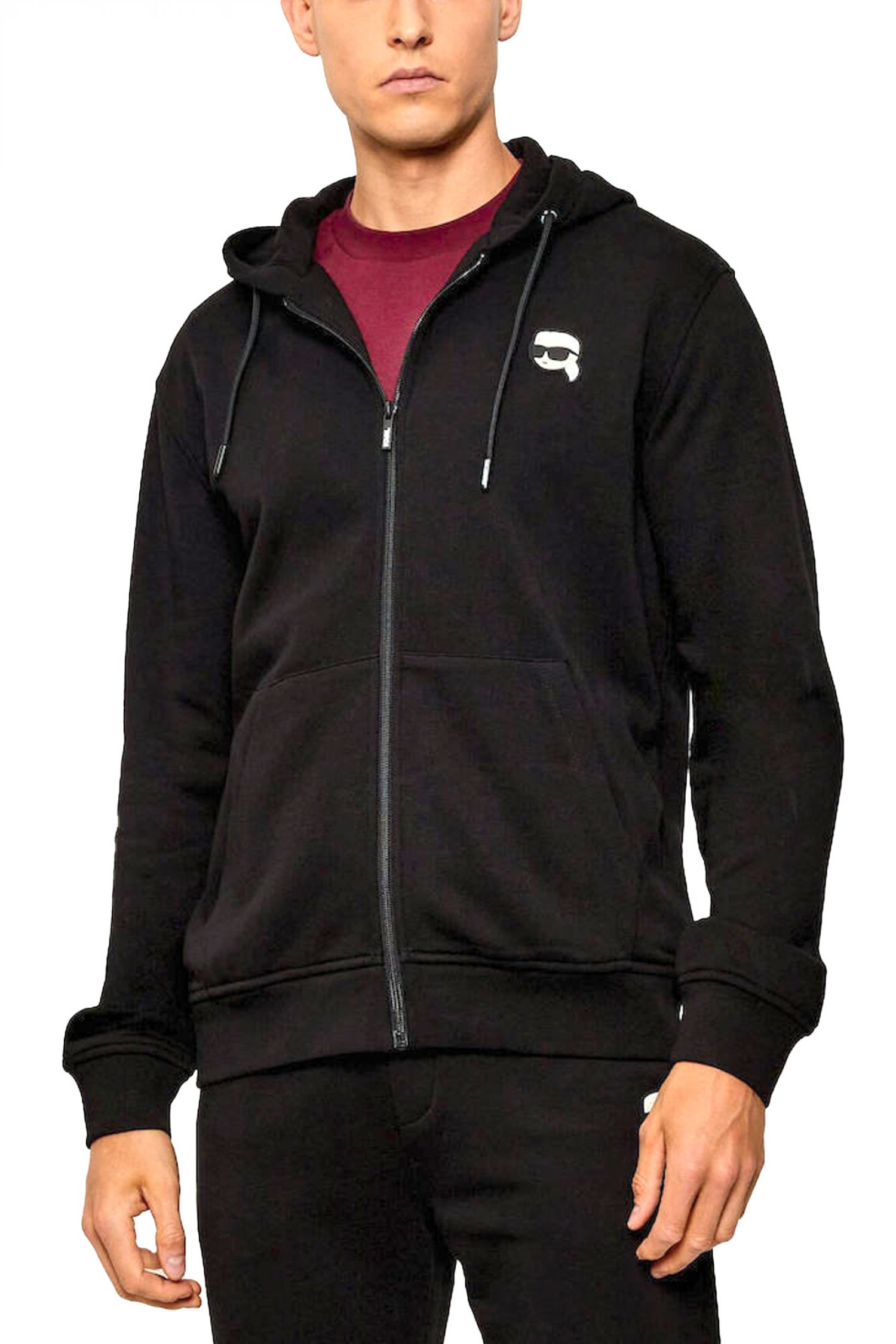 KARL LAGERFELD ΦΟΥΤΕΡ HOODIE LOGO ΜΑΥΡΟ