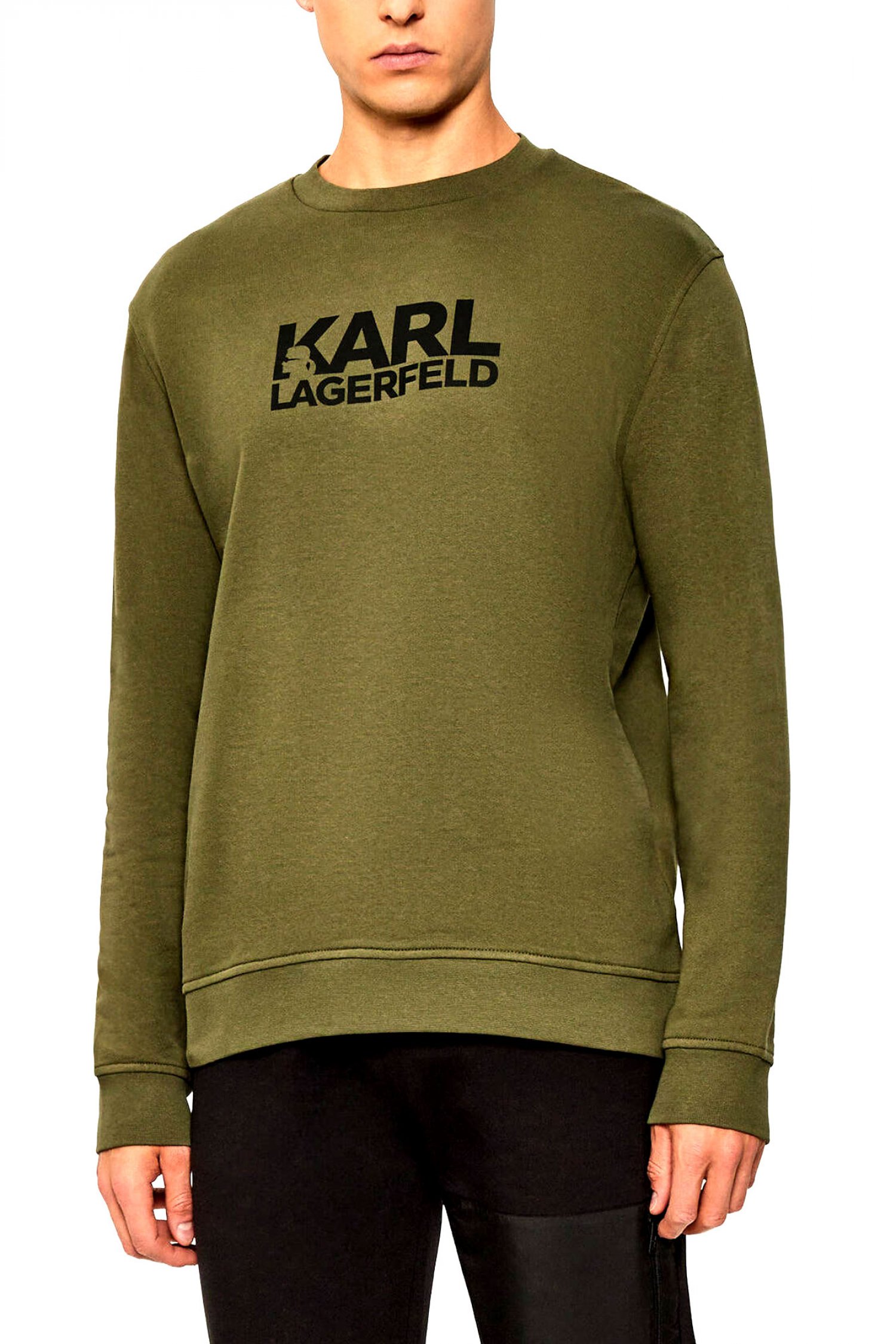 KARL LAGERFELD ΦΟΥΤΕΡ CREW NECK LOGO ΧΑΚΙ