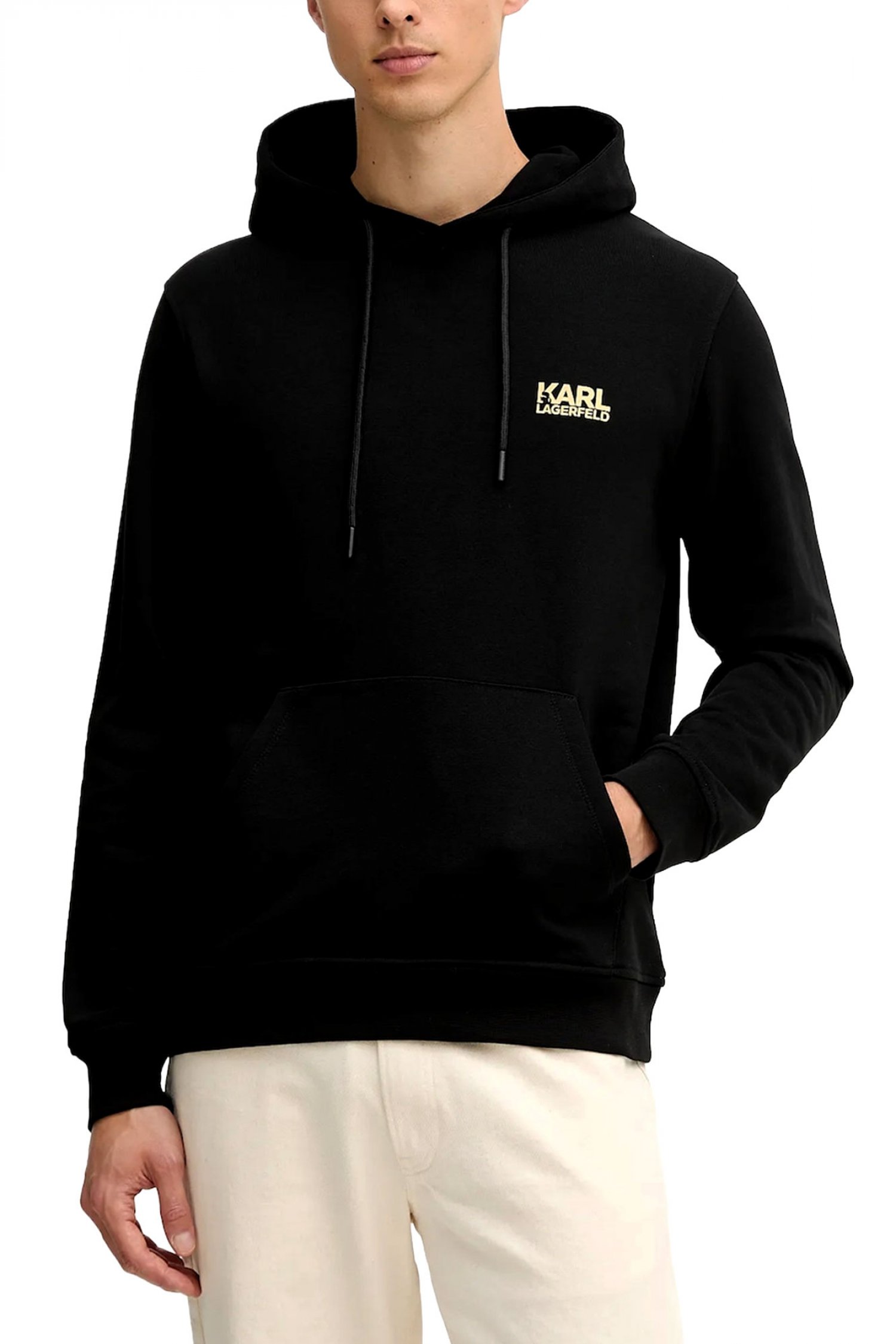 KARL LAGERFELD ΦΟΥΤΕΡ HOODIE GOLD LOGO ΜΑΥΡΟ