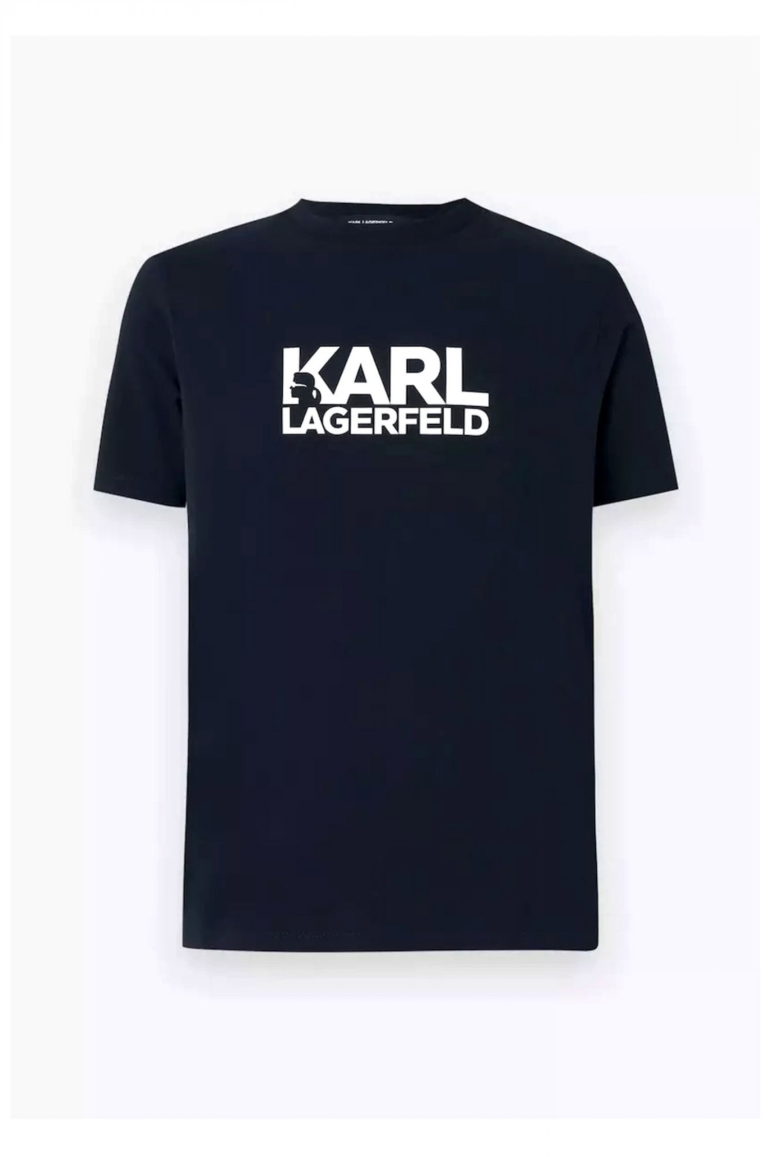 KARL LAGERFELD T-SHIRT CREW NECK LOGO ΜΠΛΕ