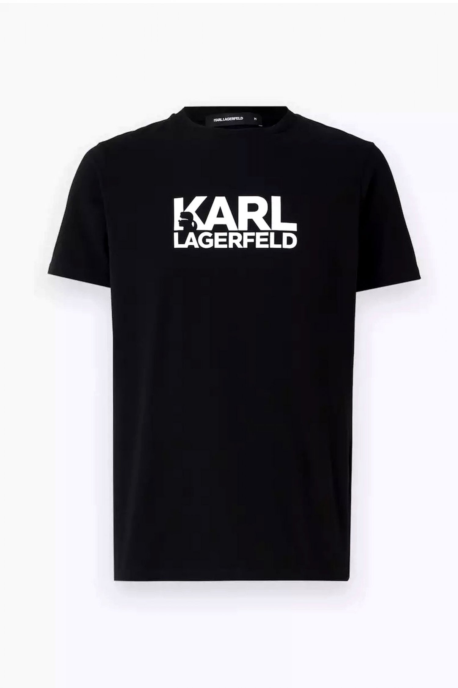 KARL LAGERFELD T-SHIRT CREW NECK LOGO ΜΑΥΡΟ