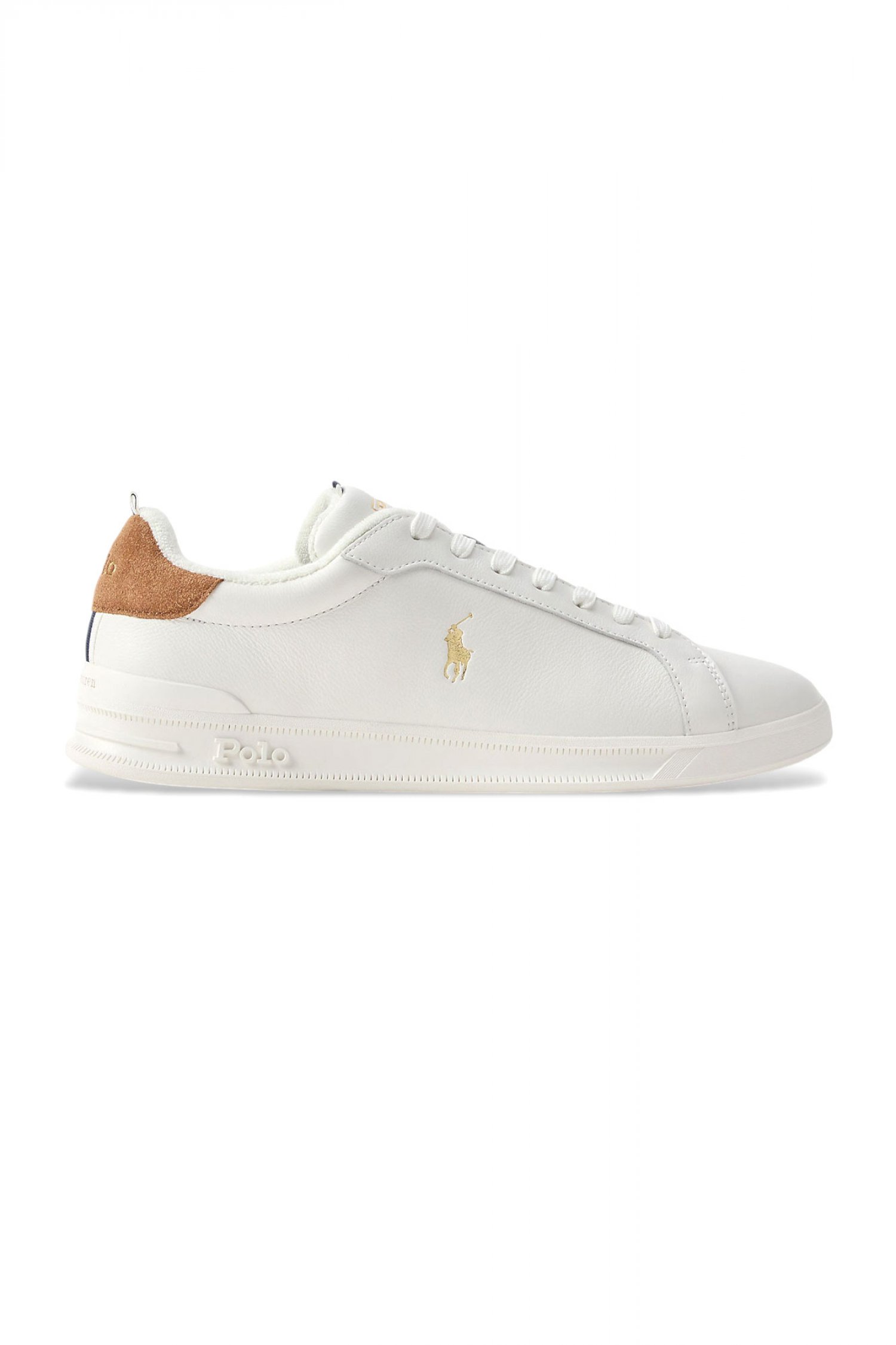 RALPH LAUREN ΠΑΠΟΥΤΣΙΑ SNEAKERS HRT-CRT-RIB-SK-LTL ΛΕΥΚΟ-ΤΑΜΠΑ