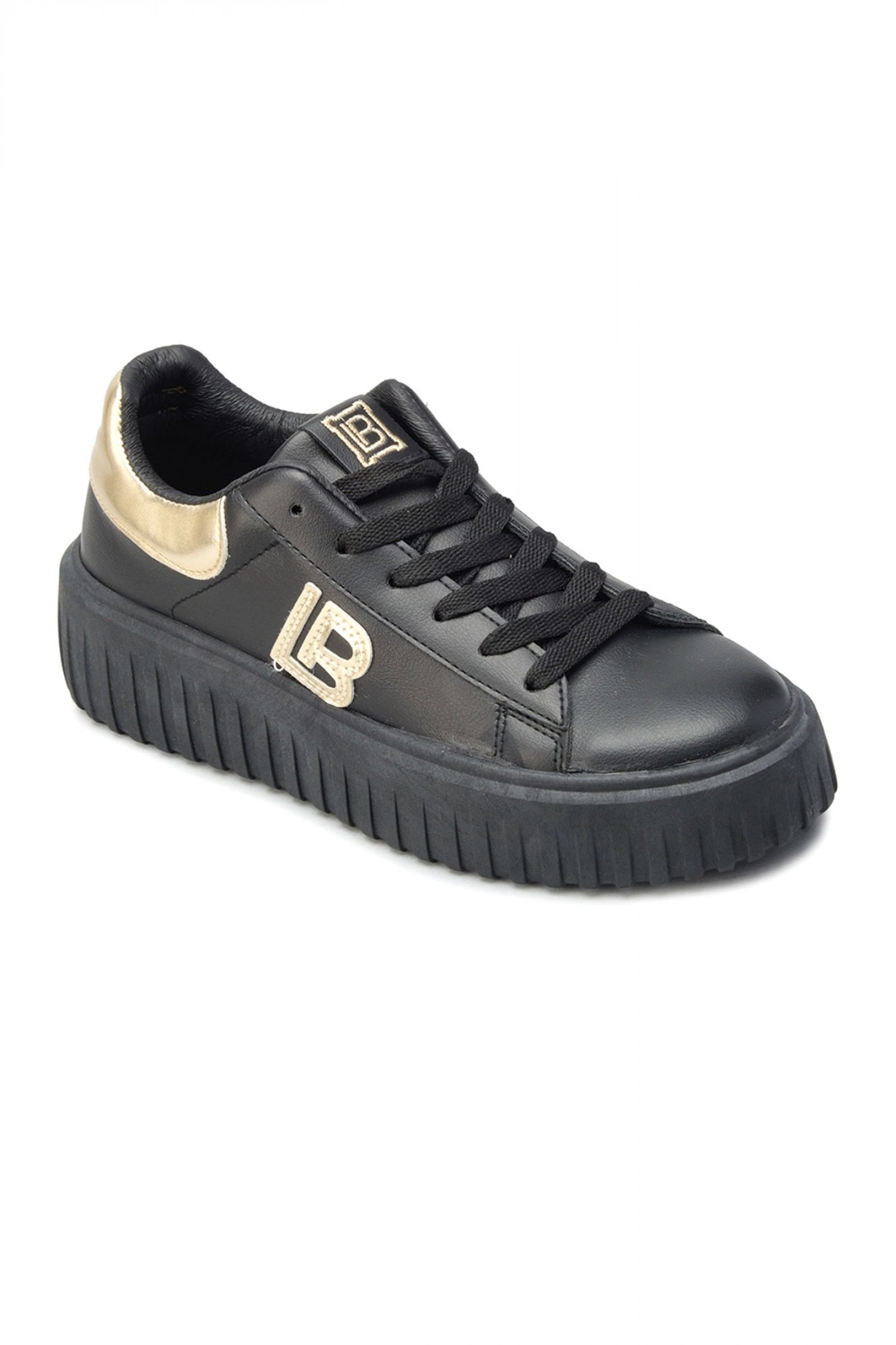 LAURA BIAGIOTTI ΠΑΠΟΥΤΣΙΑ SNEAKERS LOGO ΜΑΥΡΟ