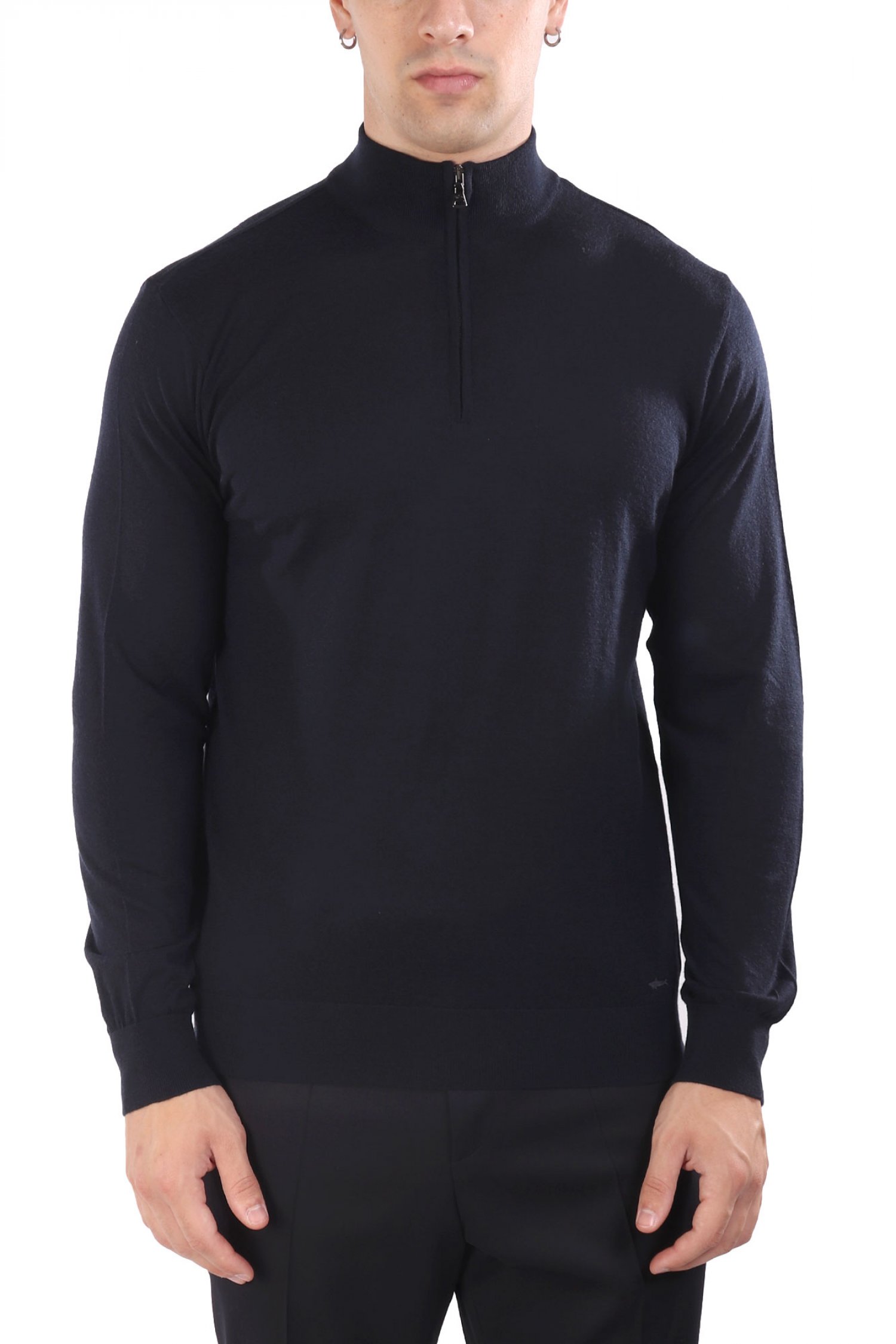 PAUL&SHARK ΠΛΕΚΤΟ HALFZIP LOGO ΜΠΛΕ