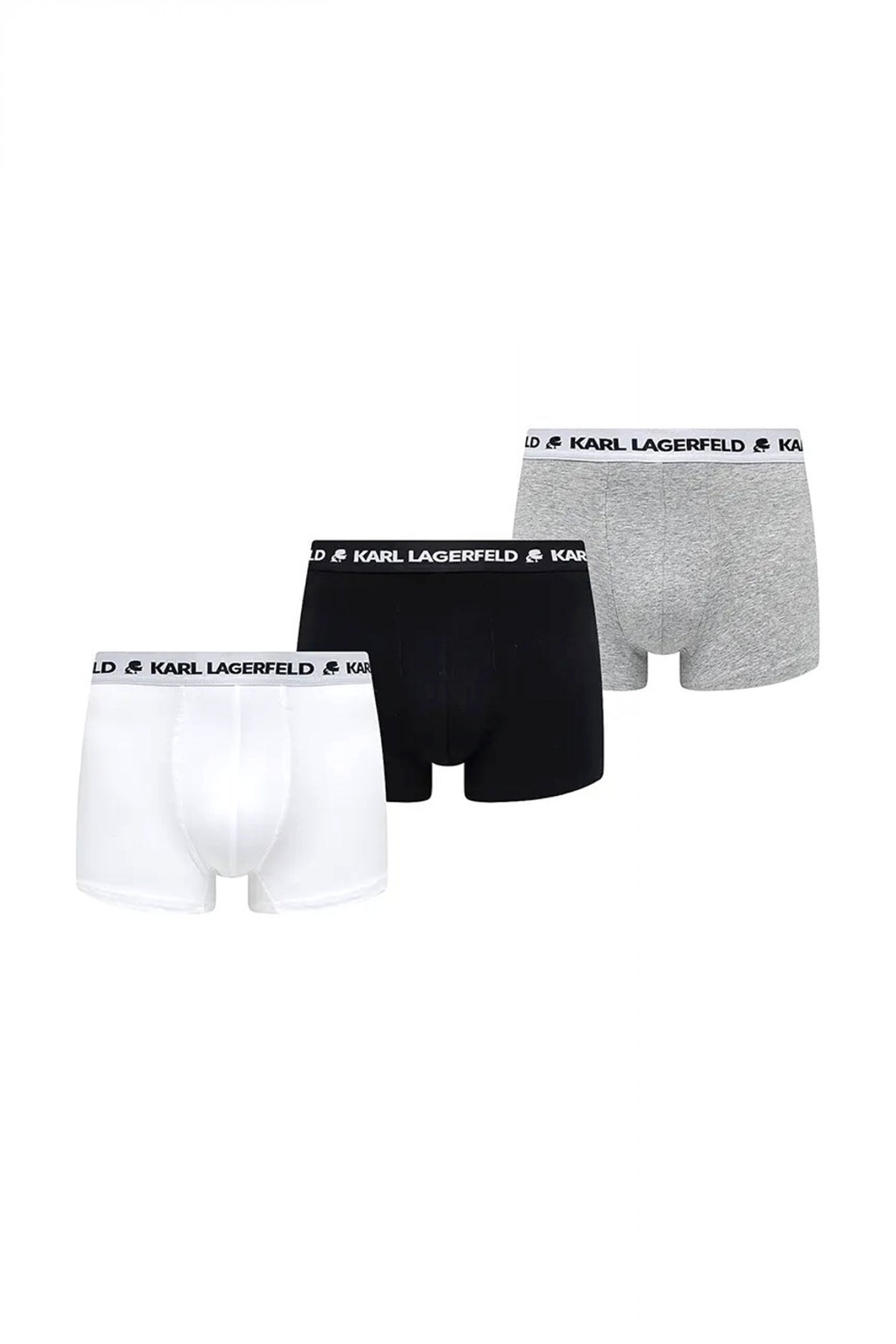 KARL LAGERFELD ΕΣΩΡΟΥΧΑ 3PACK TRUNK LOGO ΛΕΥΚΟ-ΓΚΡΙ-ΜΑΥΡΟ