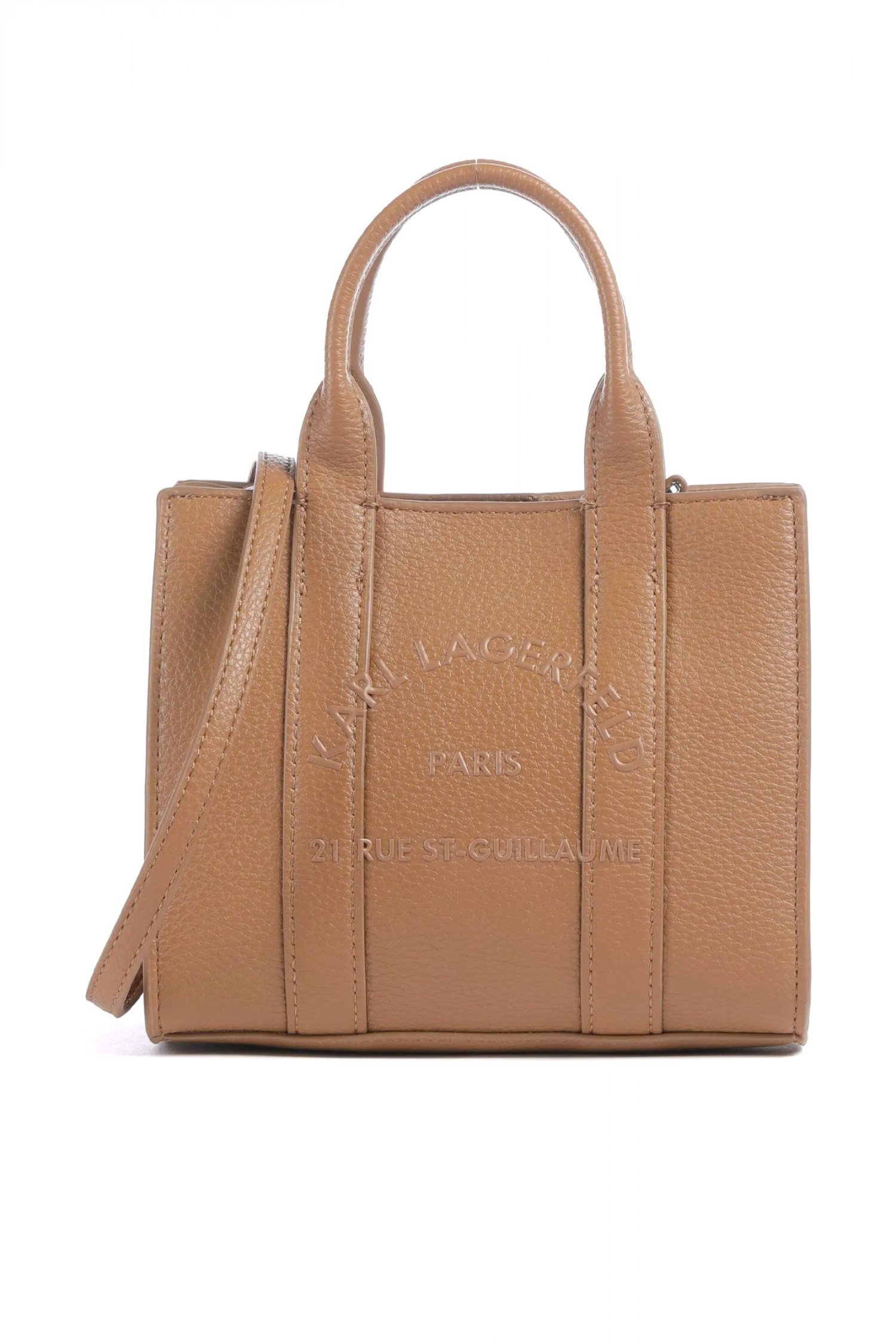 KARL LAGERFELD ΤΣΑΝΤΑ XEIΡΟΣ/CROSSBODY K/RSG PEBBLE MINI SQUARE TOTE LOGO ΚΑΜΗΛΟ