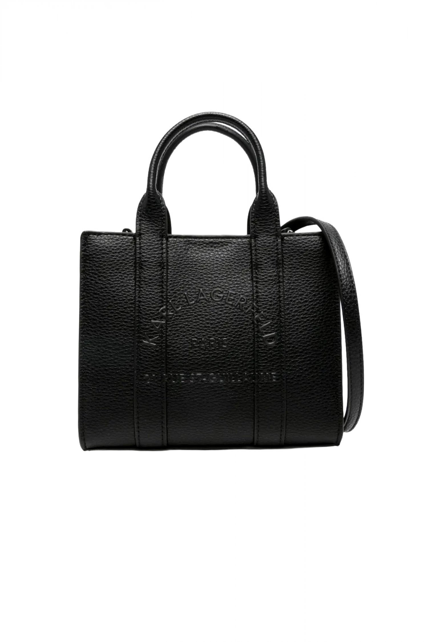 KARL LAGERFELD ΤΣΑΝΤΑ XEIΡΟΣ/CROSSBODY K/RSG PEBBLE MINI SQUARE TOTE LOGO ΜΑΥΡΟ