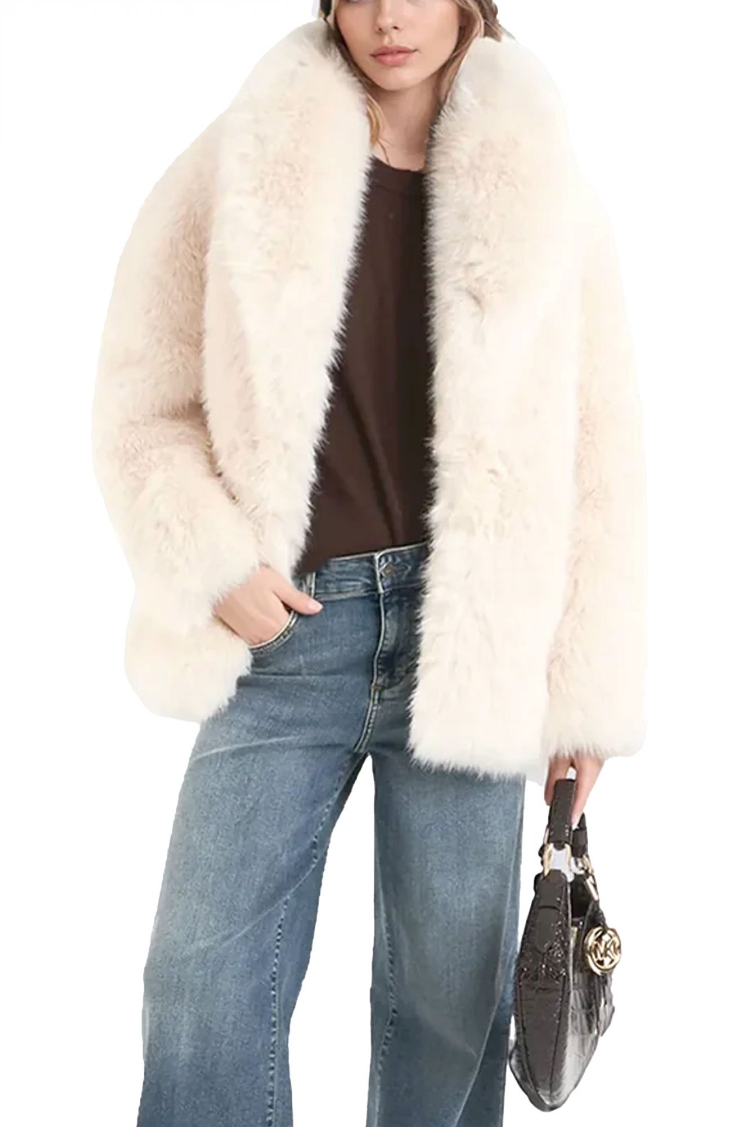 LIU-JO ΓΟΥΝΑ FAUX FUR ΕΚΡΟΥ