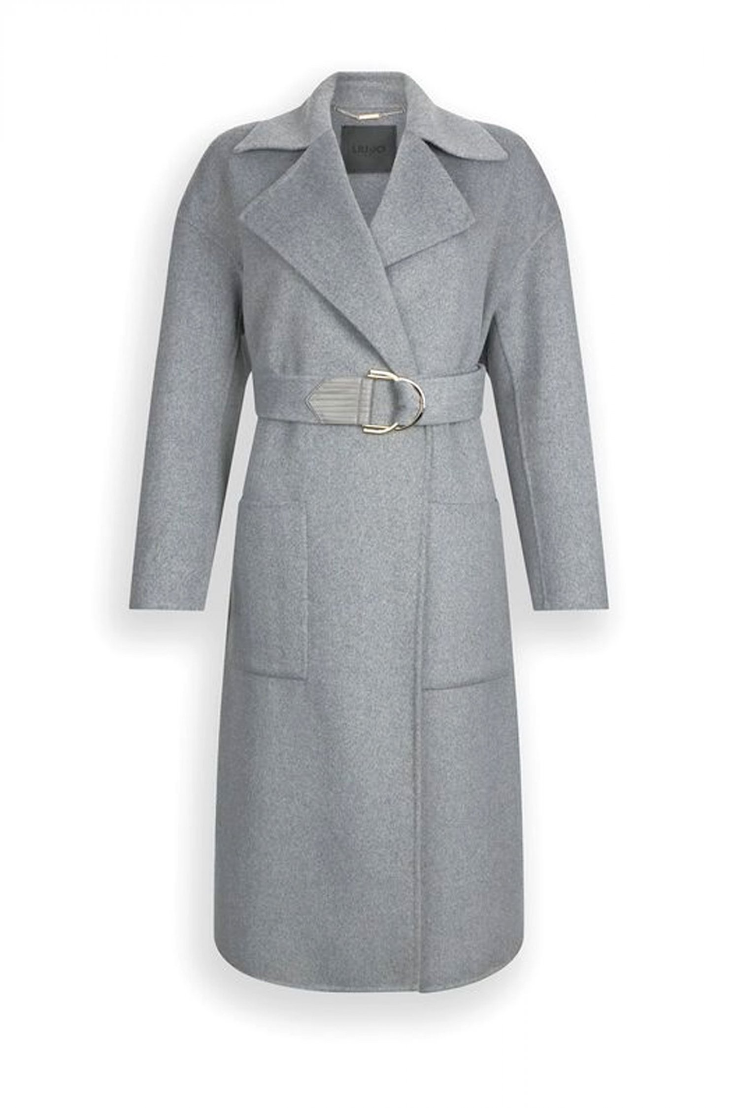 LIU-JO ΠΑΛΤΟ ΑΠΟΣΠΩΜΕΝΗ ΖΩΝΗ ΤΣΕΠΕΣ ΑΝΟΙΓΜΑΤΑ ΠΛΑΙΝΑ ΚΑΤΩ ΓΚΡΙ