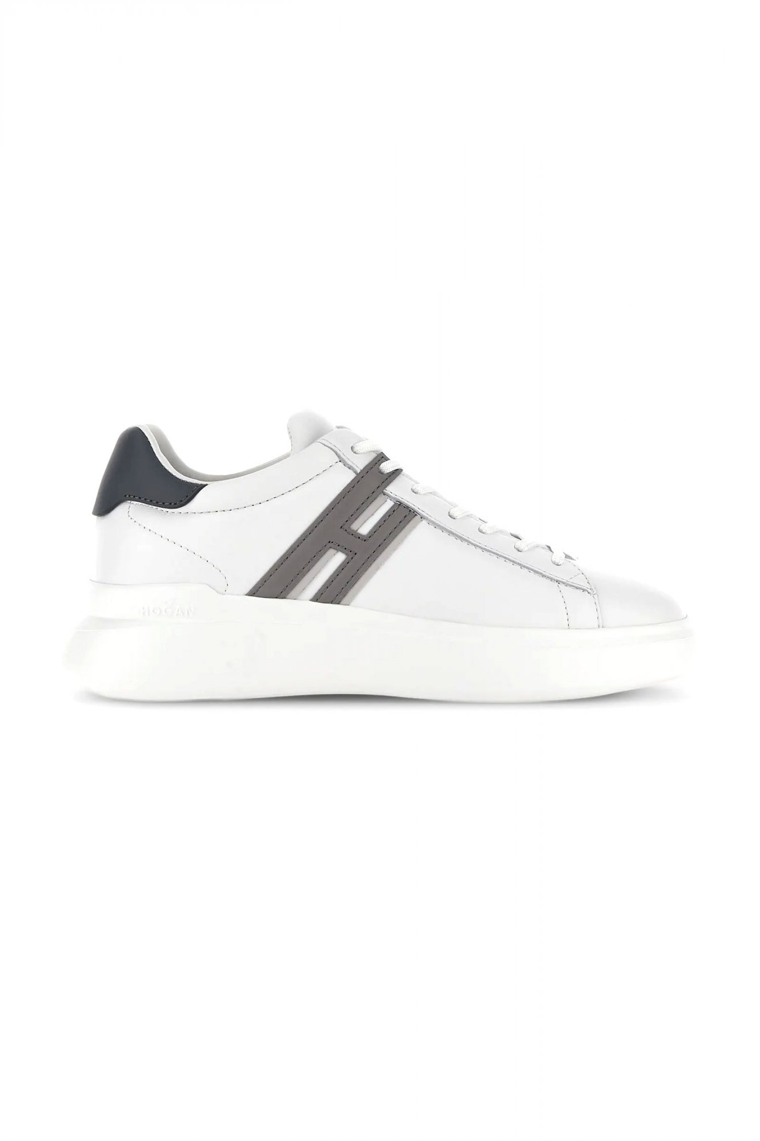 HOGAN ΠΑΠΟΥΤΣΙΑ SNEAKERS H580 ALLACCIATO H SLASH ΛΕΥΚΟ-ΓΚΡΙ