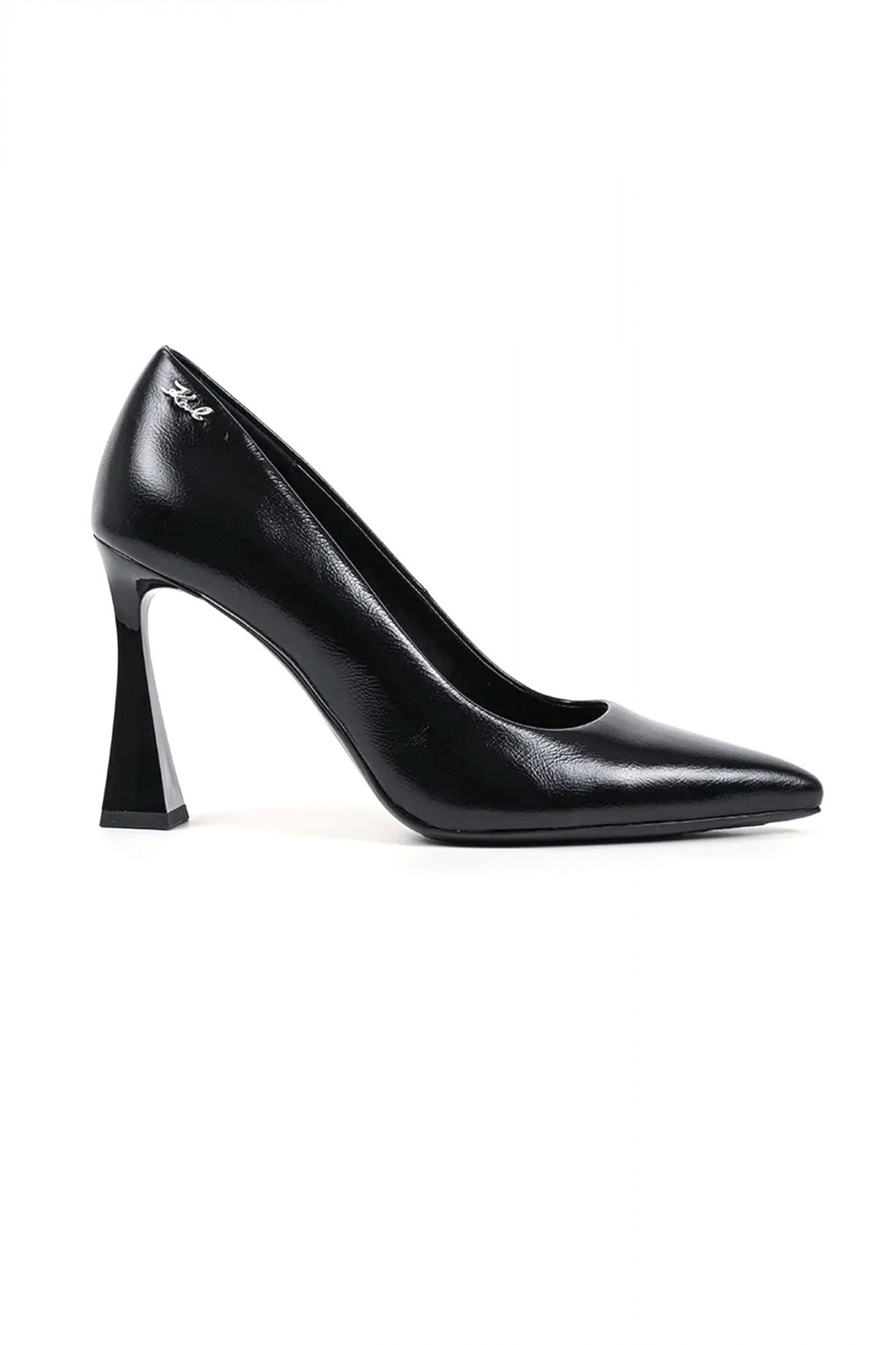 KARL LAGERFELD ΠΑΠΟΥΤΣΙΑ ΓΟΒΕΣ DEBUTANTE PUMP METAΛΛΙΚΟ LOGO ΜΑΥΡΟ