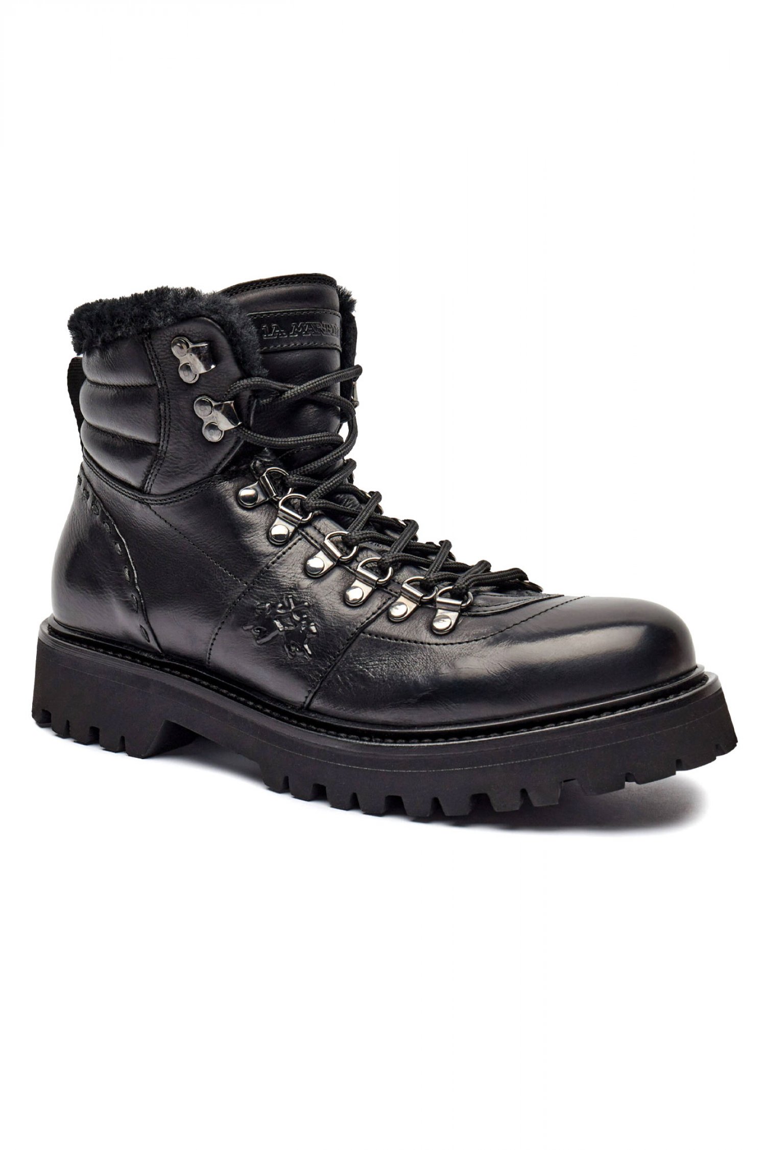 LA MARTINA ΠΑΠΟΥΤΣΙΑ ΜΠΟΤΑΚΙ LACE UP ΜΑΥΡΟ