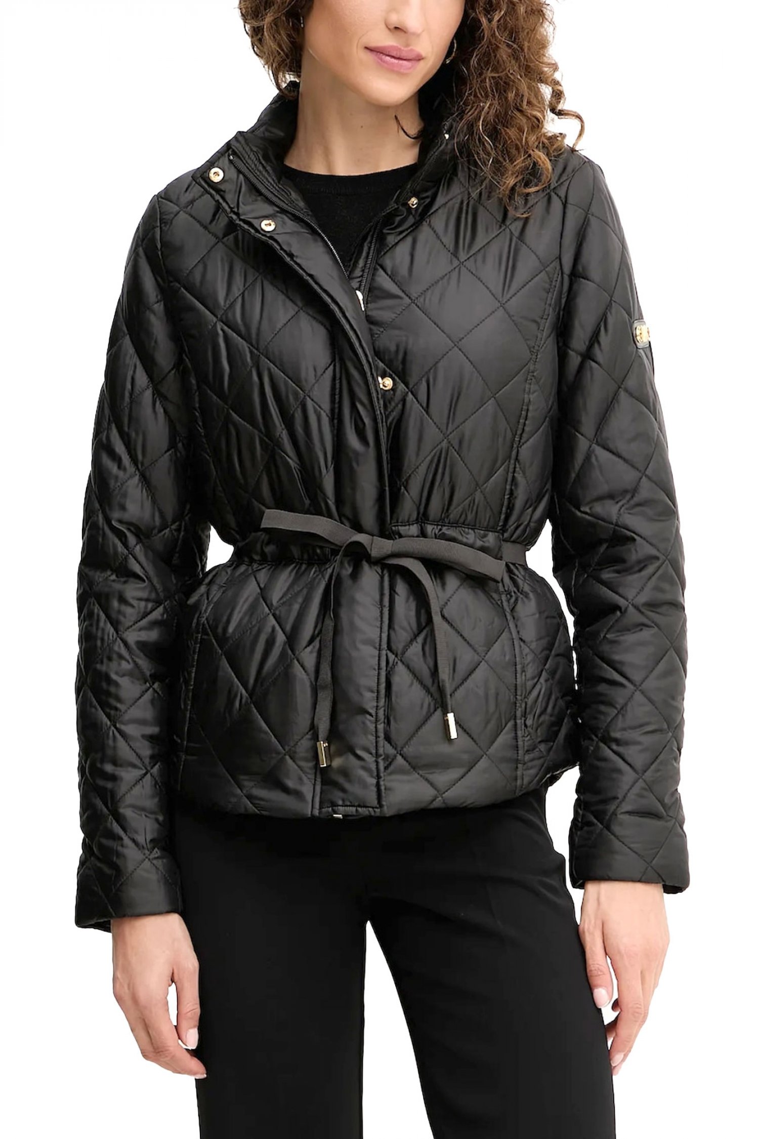 MICHAEL KORS MICHAEL KORS ΜΠΟΥΦΑΝ ANORAK ΛΑΣΤΙΧΟ ΜΕΣΗ ΤΣΕΠΕΣ ΜΕΤΑΛΛΙΚΟ LOGO ΜΑΥΡΟ