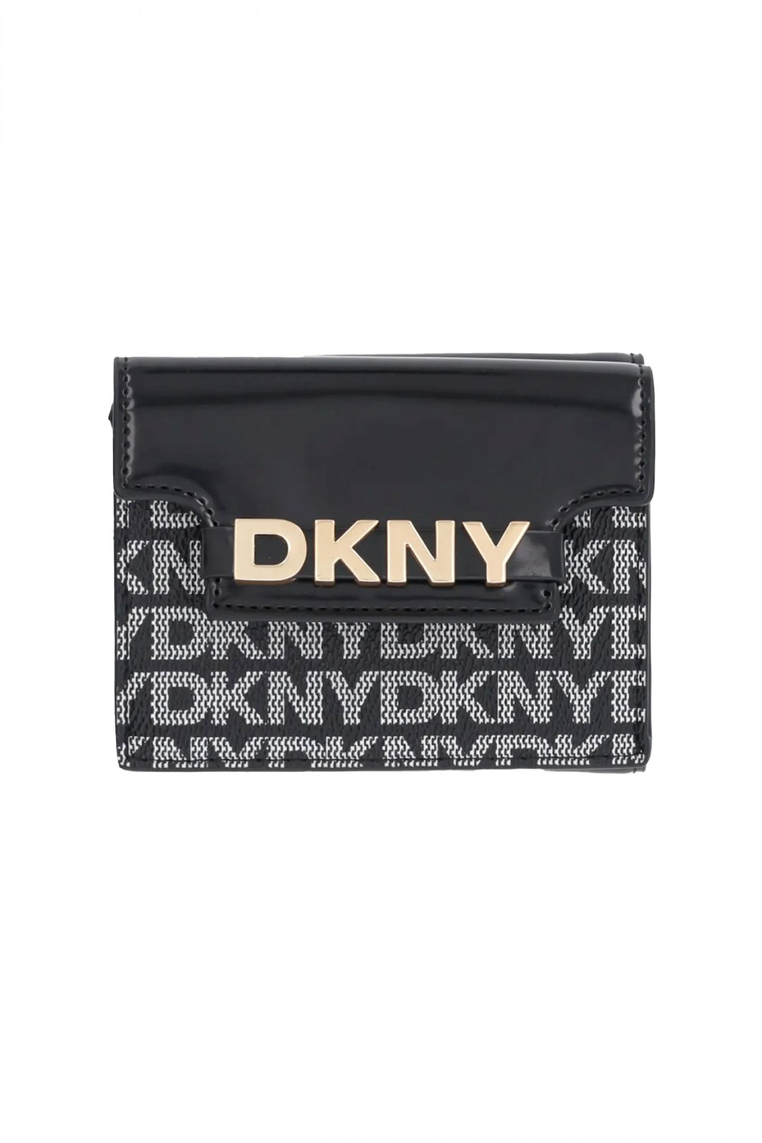 DKNY ΠΟΡΤΟΦΟΛΙ AVRIL ALL OVER LOGO ΜΑΥΡΟ