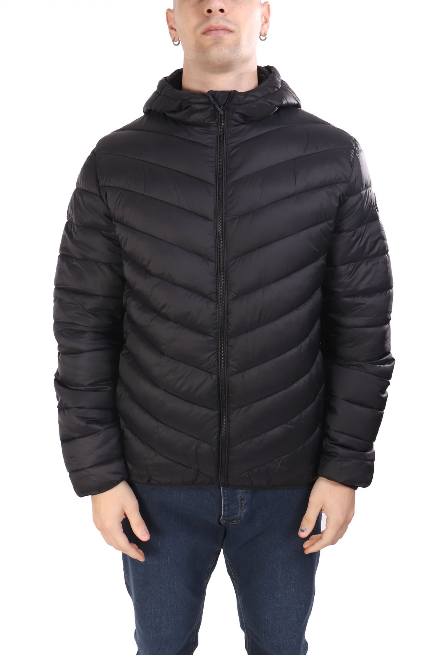 U.S.POLO ASSN ΜΠΟΥΦΑΝ PUFFER HOODIE JEBS LOGO ΜΑΥΡΟ