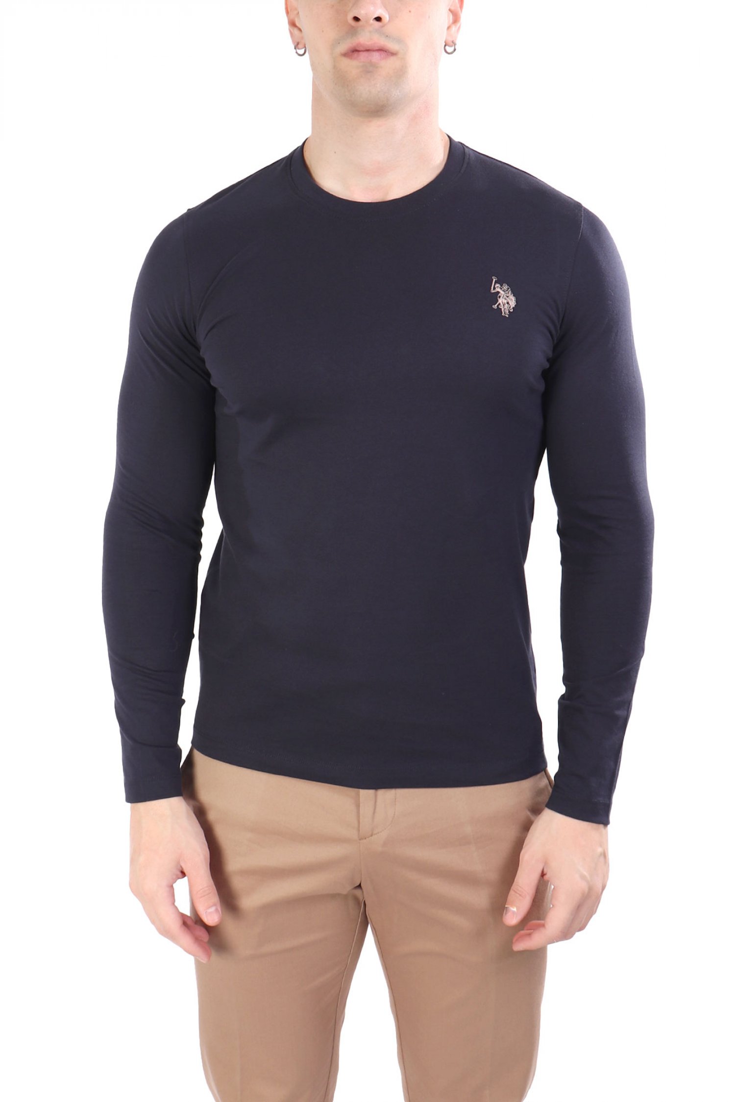 U.S.POLO ASSN T-SHIRT CREW NECK LOGO JOEL ΜΠΛΕ