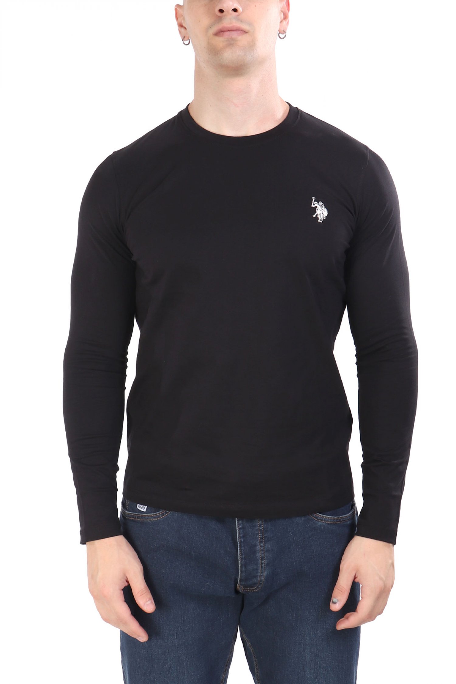 U.S.POLO ASSN T-SHIRT CREW NECK LOGO JOEL ΜΑΥΡΟ